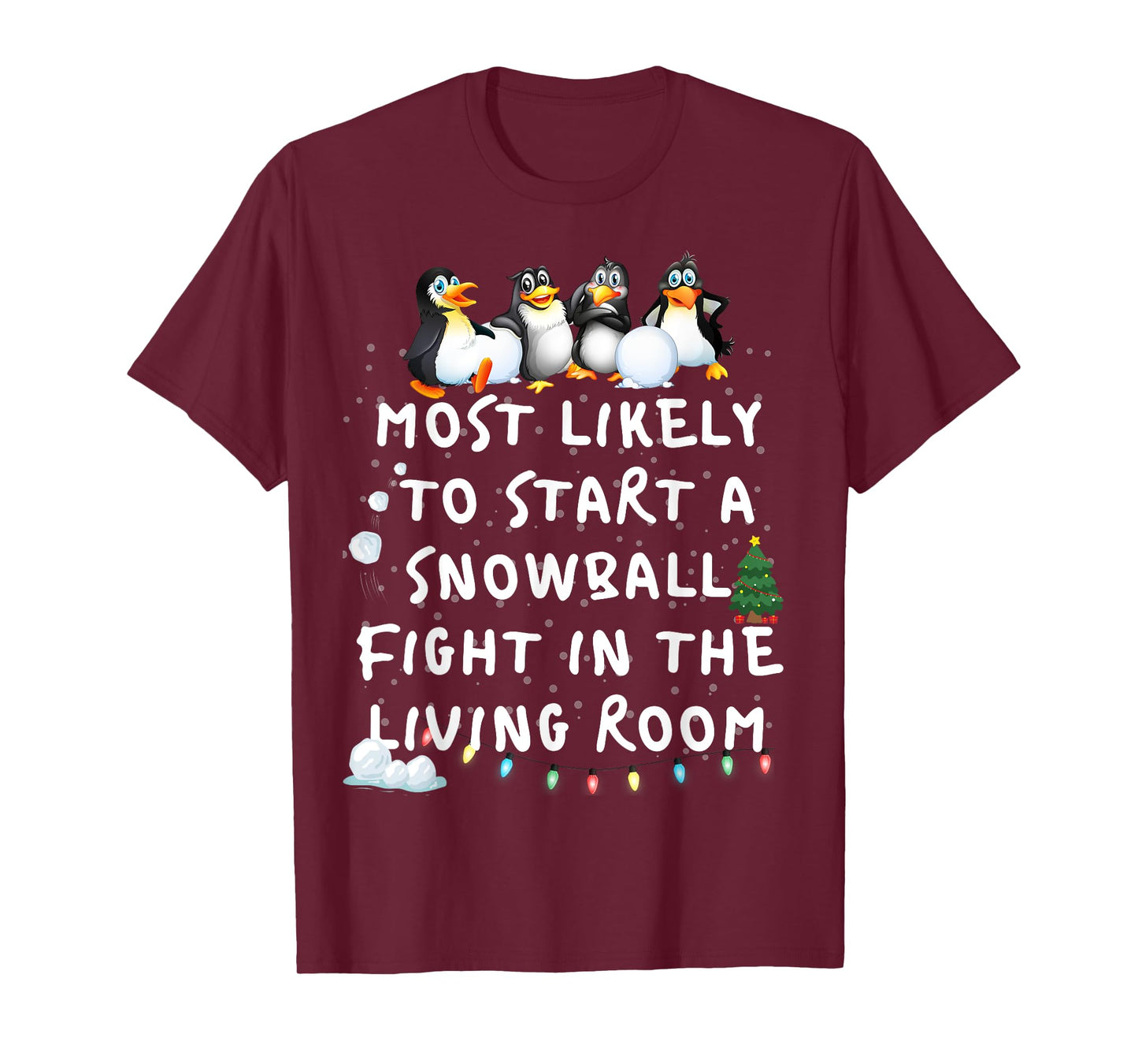 Most Likely To Funny Penguin Christmas Pajamas Family T-Shirt