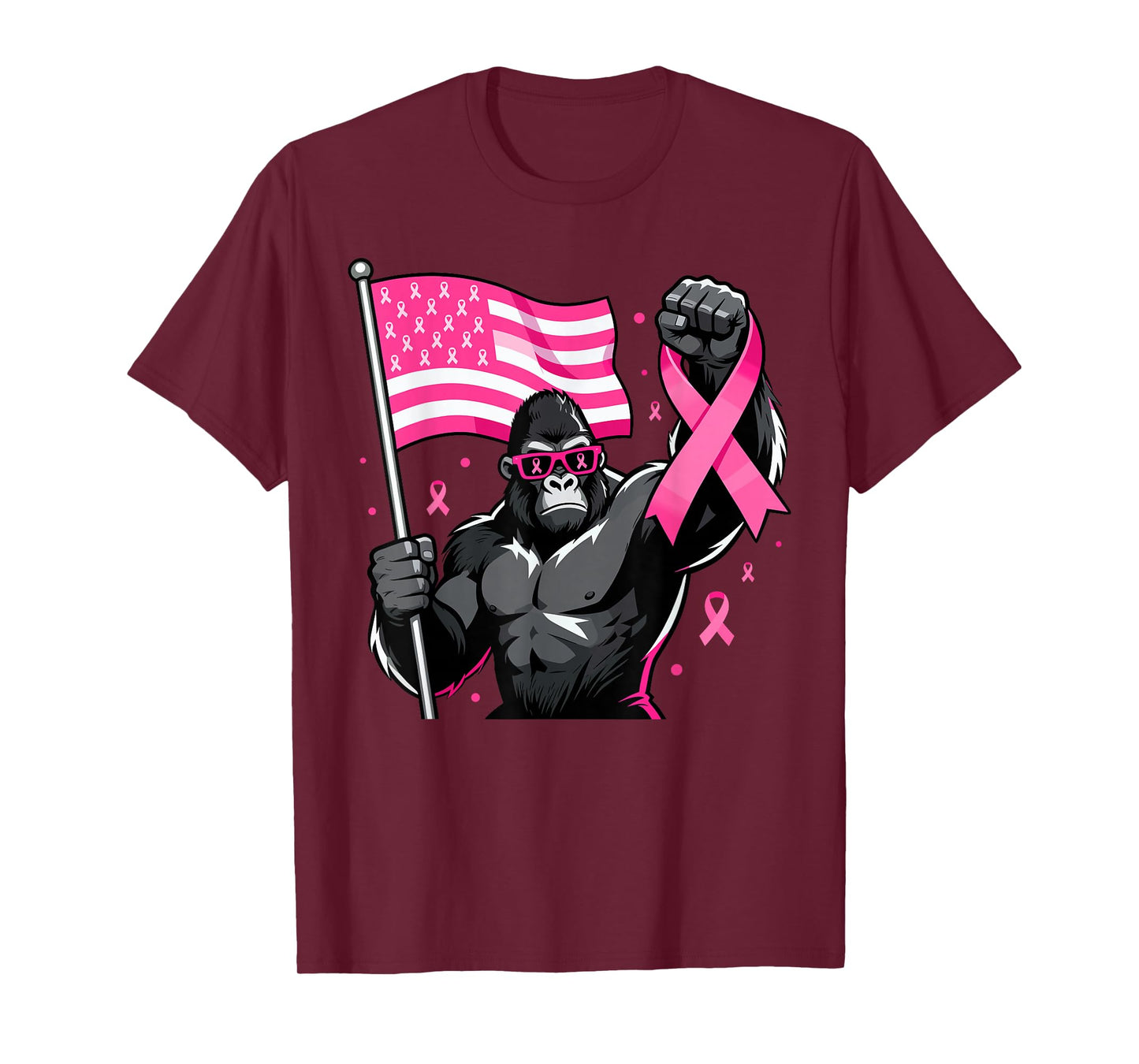 Bigfoot Pink Ribbon Breast Cancer Awareness Women Men Boys T-Shirt