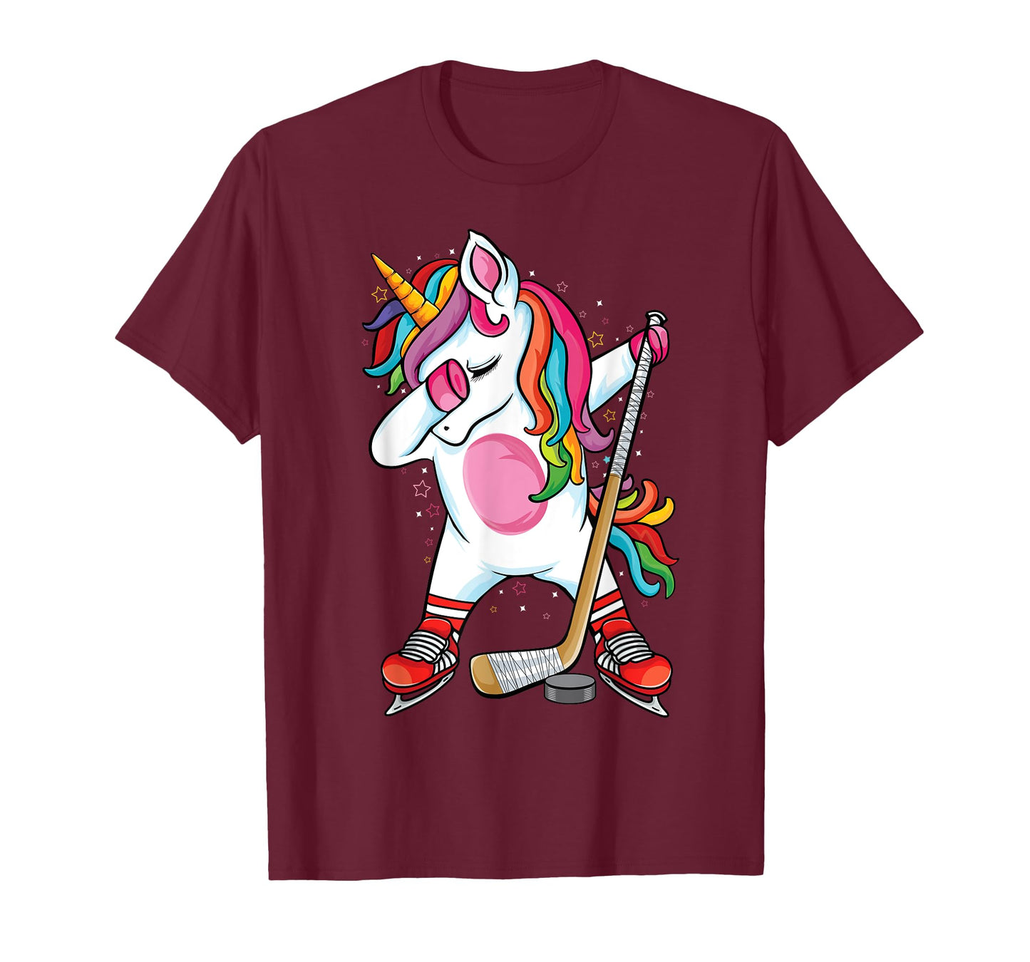 Dabbing Unicorn Ice Hockey Kids Boys Girls funny ice Hockey T-Shirt
