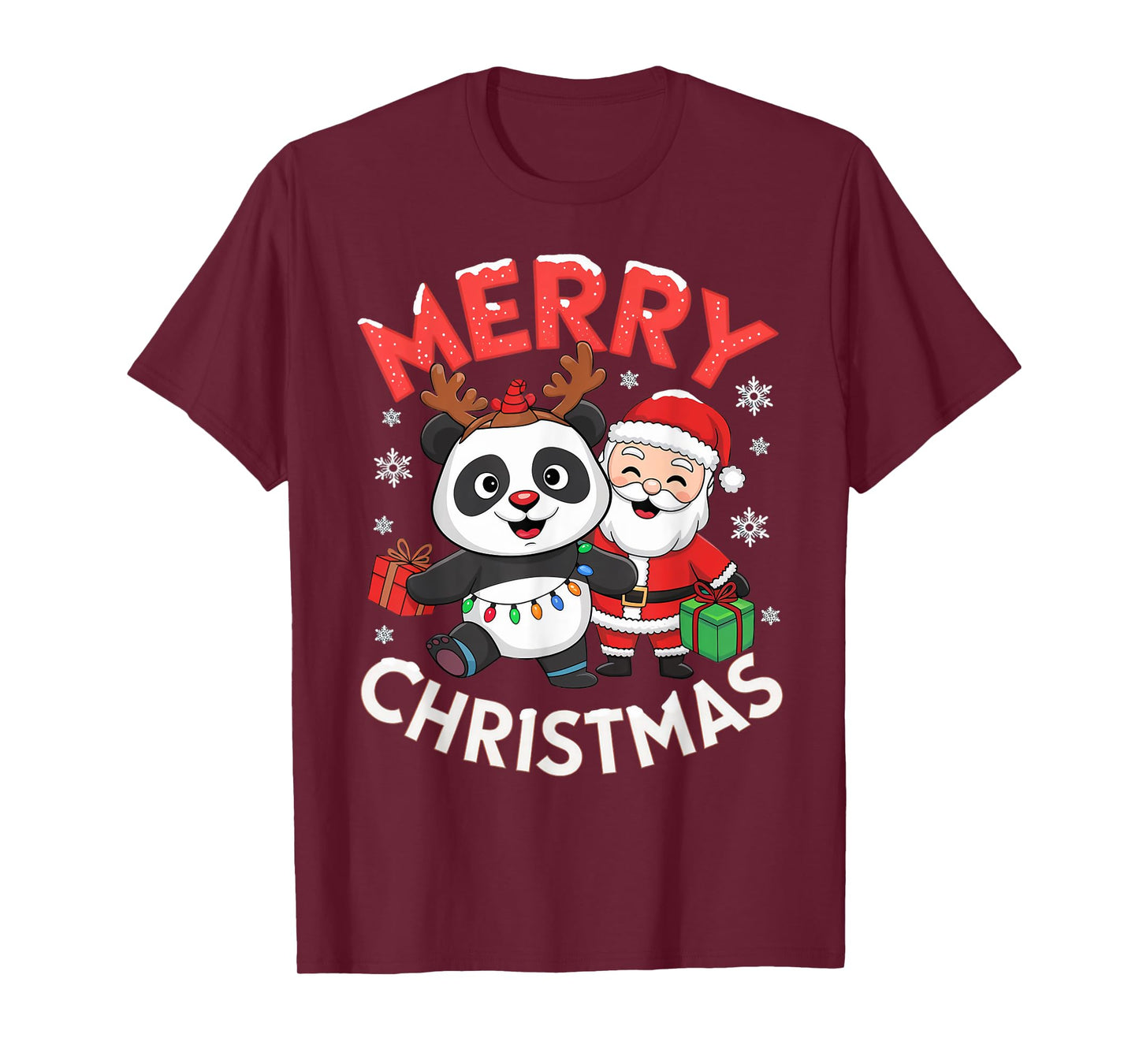 Cute Xmas Panda Santa on Panda Christmas T-Shirt