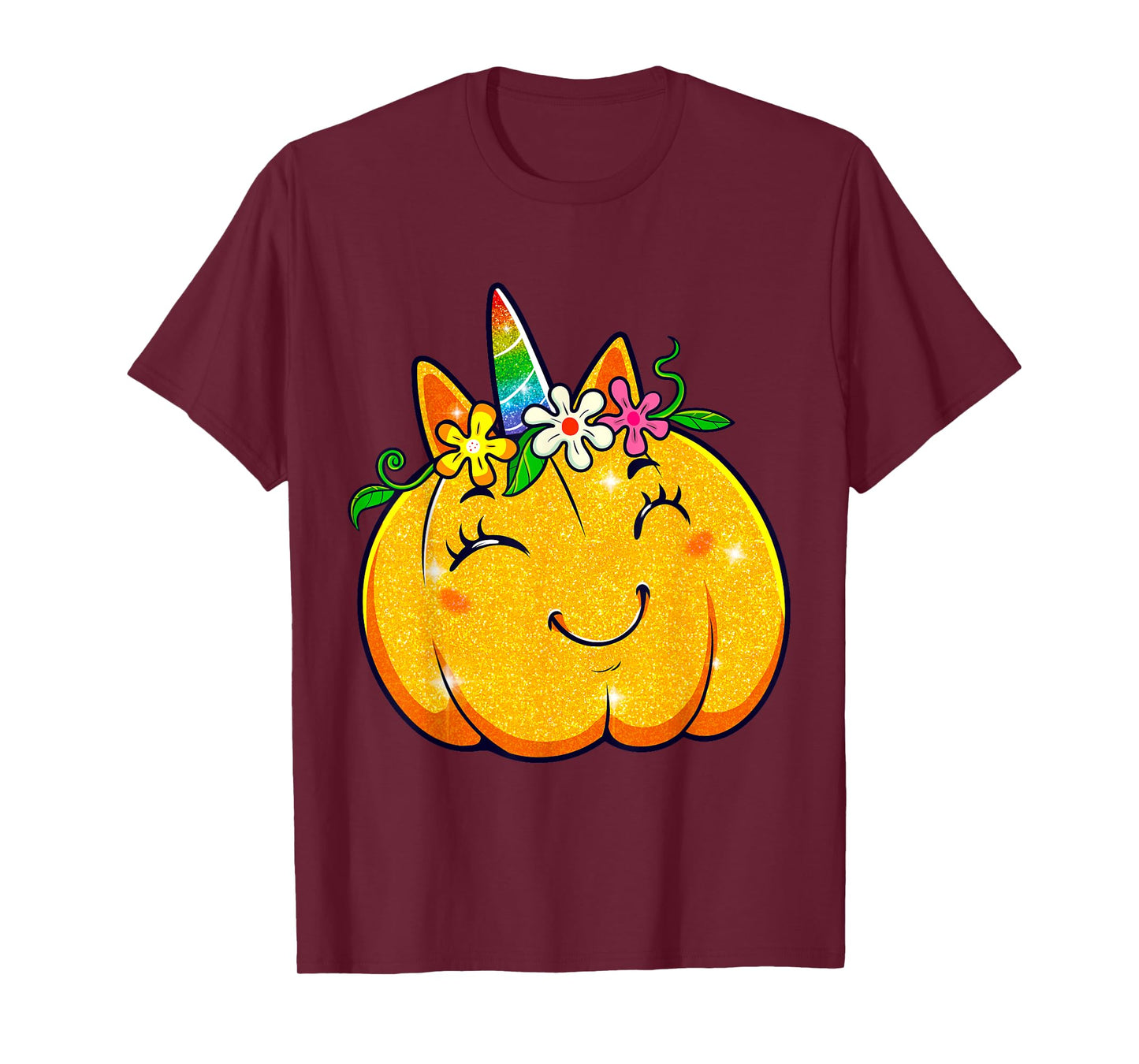 Unicorn Pumpkin Halloween Girl Cute Thanksgiving Girls T-Shirt