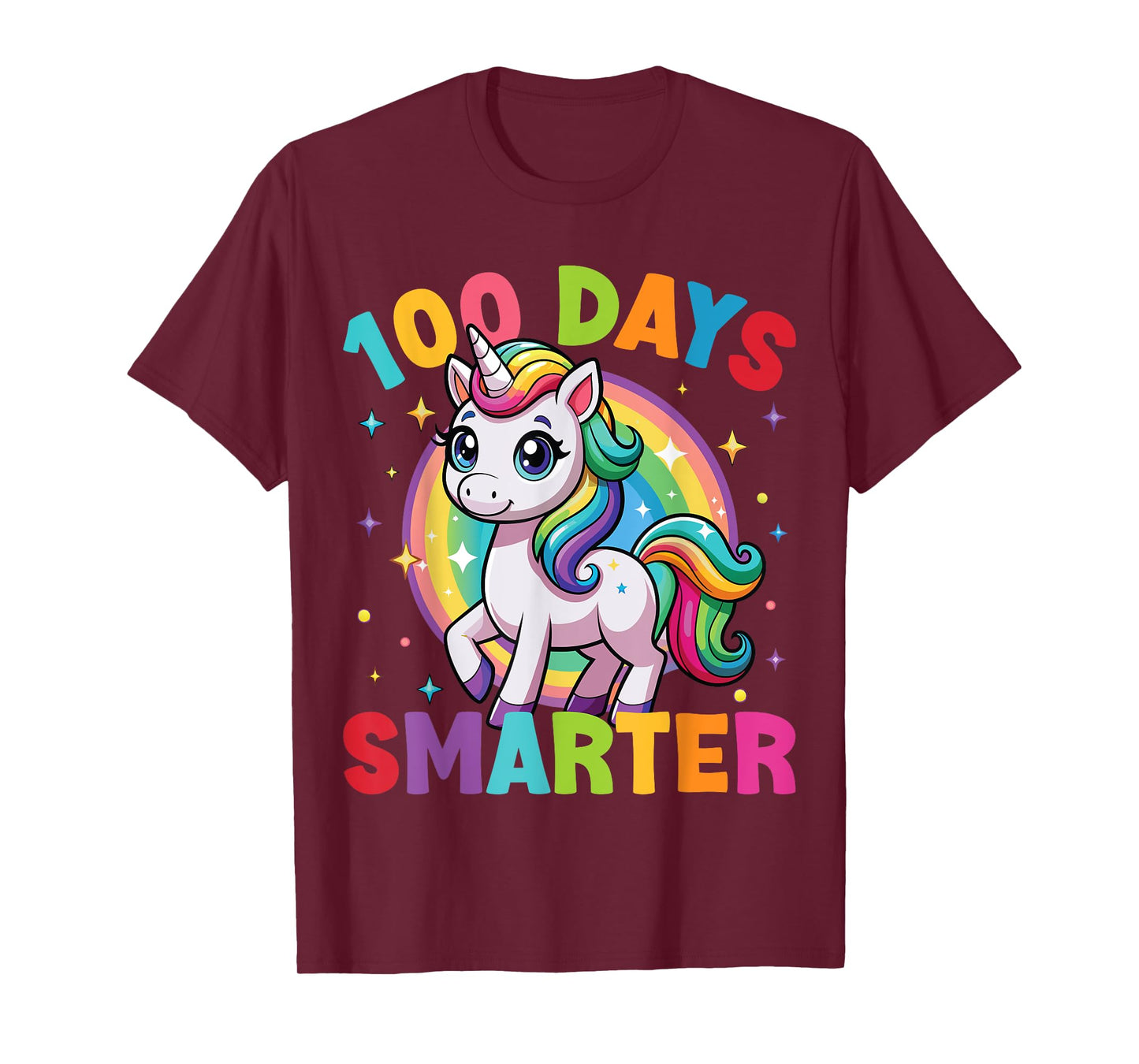 100 Days Smarter 100 Days Of School Unicorn Girl T-Shirt