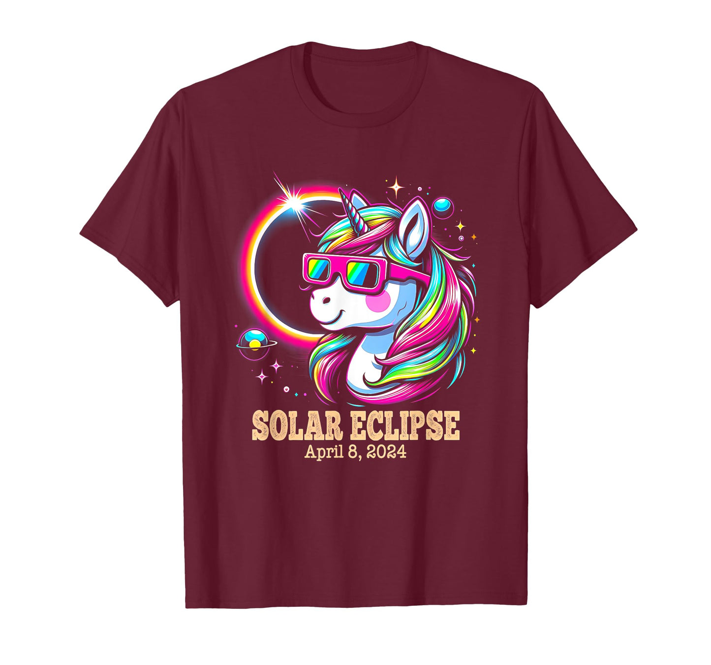 Cute Unicorn Total Solar Eclipse April 8, 2024 Tee Gift T-Shirt