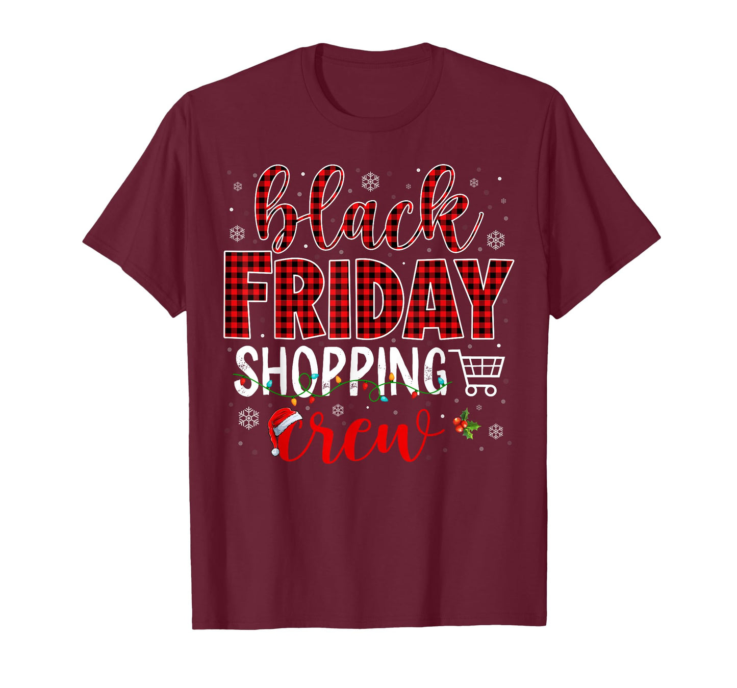 Funny Friday Shopping Crew Christmas Black Shopping Family T-Shirt