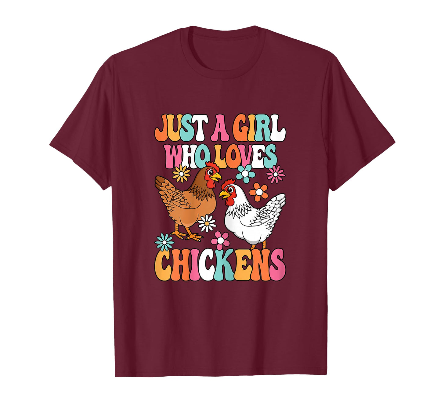 Just A Girl Who Loves Chickens Farmer Farming Girls Kids T-Shirt