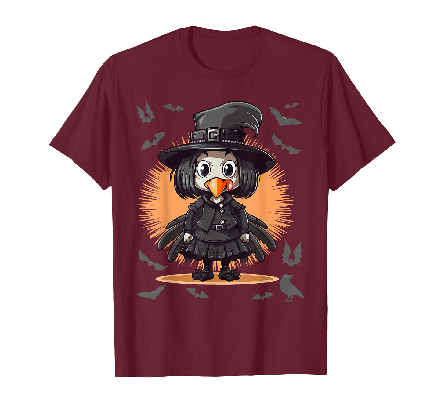 Goth Girl Turkey Outfit - Gothic Turkey Goth Thanksgiving T-Shirt