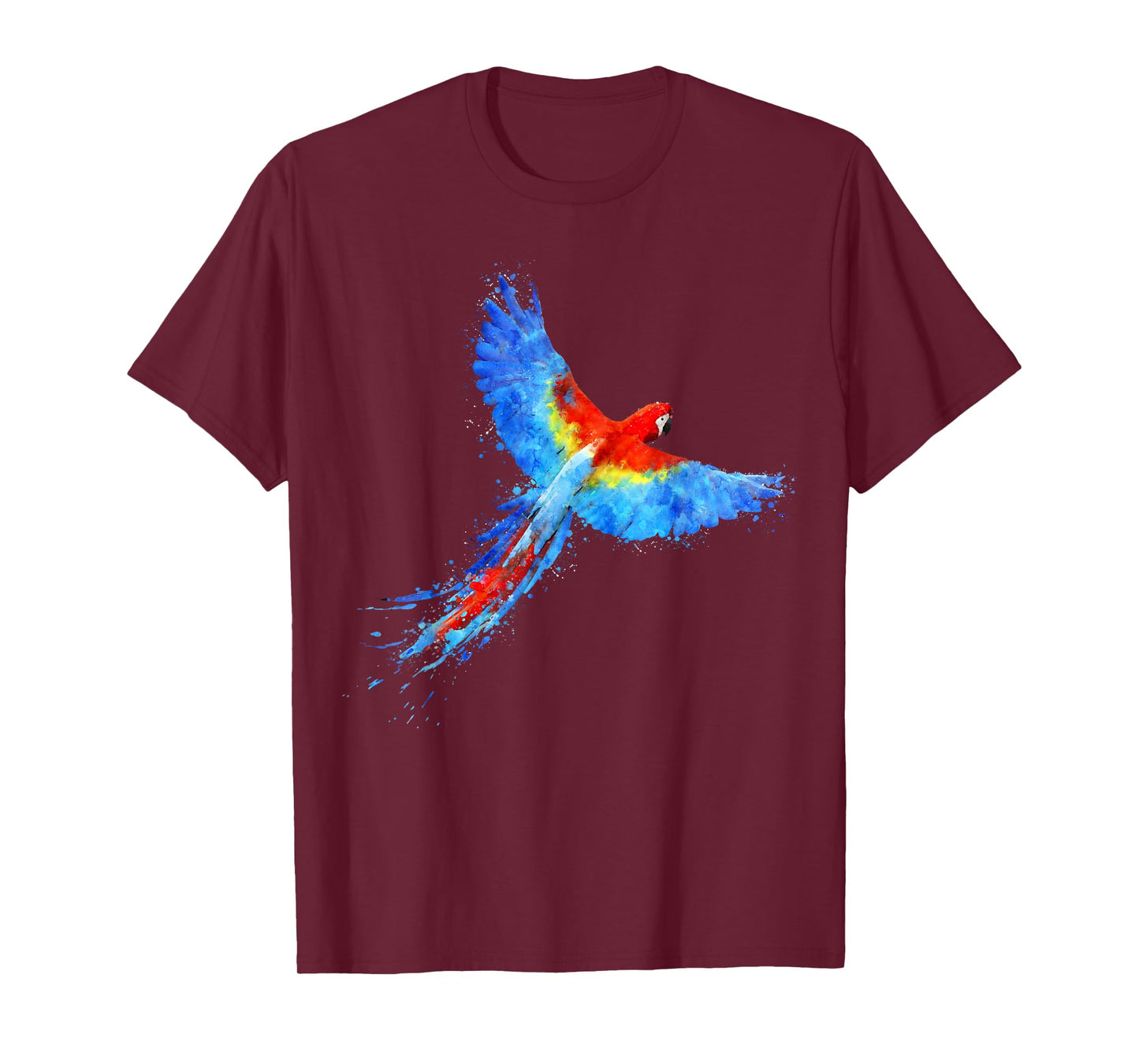 Watercolour colourful scarlet macaw parrot bird painting T-Shirt