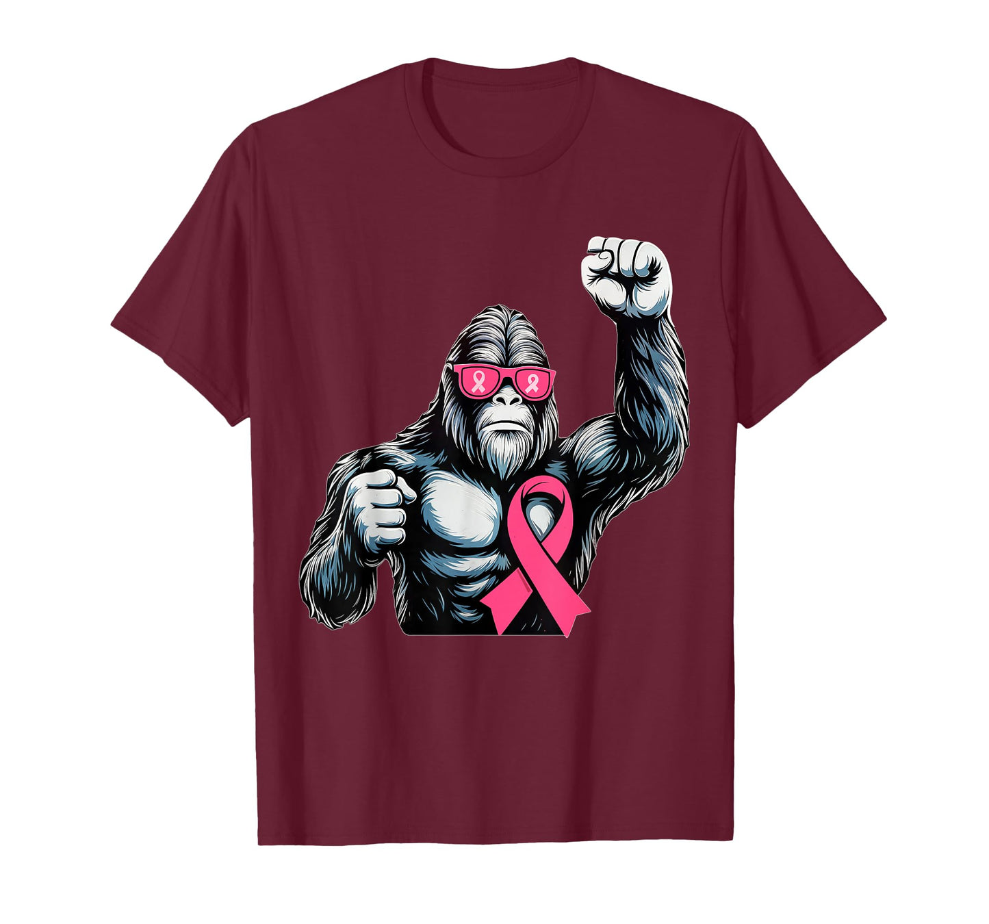 Bigfoot Pink Ribbon Breast Cancer Awareness Month Women Men T-Shirt