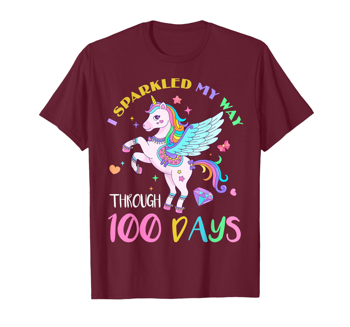 I Sparkled My Way Through 100 Days Of School Unicorn Lovers T-Shirt