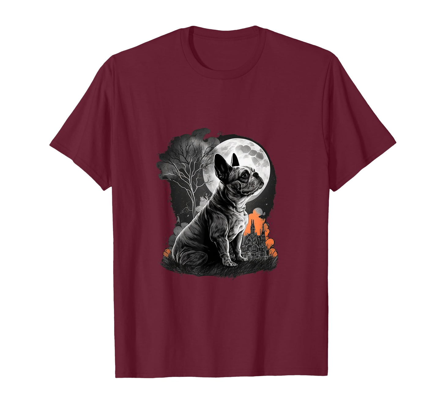 French Bulldog Halloween Costume | Scary Pumpkin Witch Ghost T-Shirt for Men Women