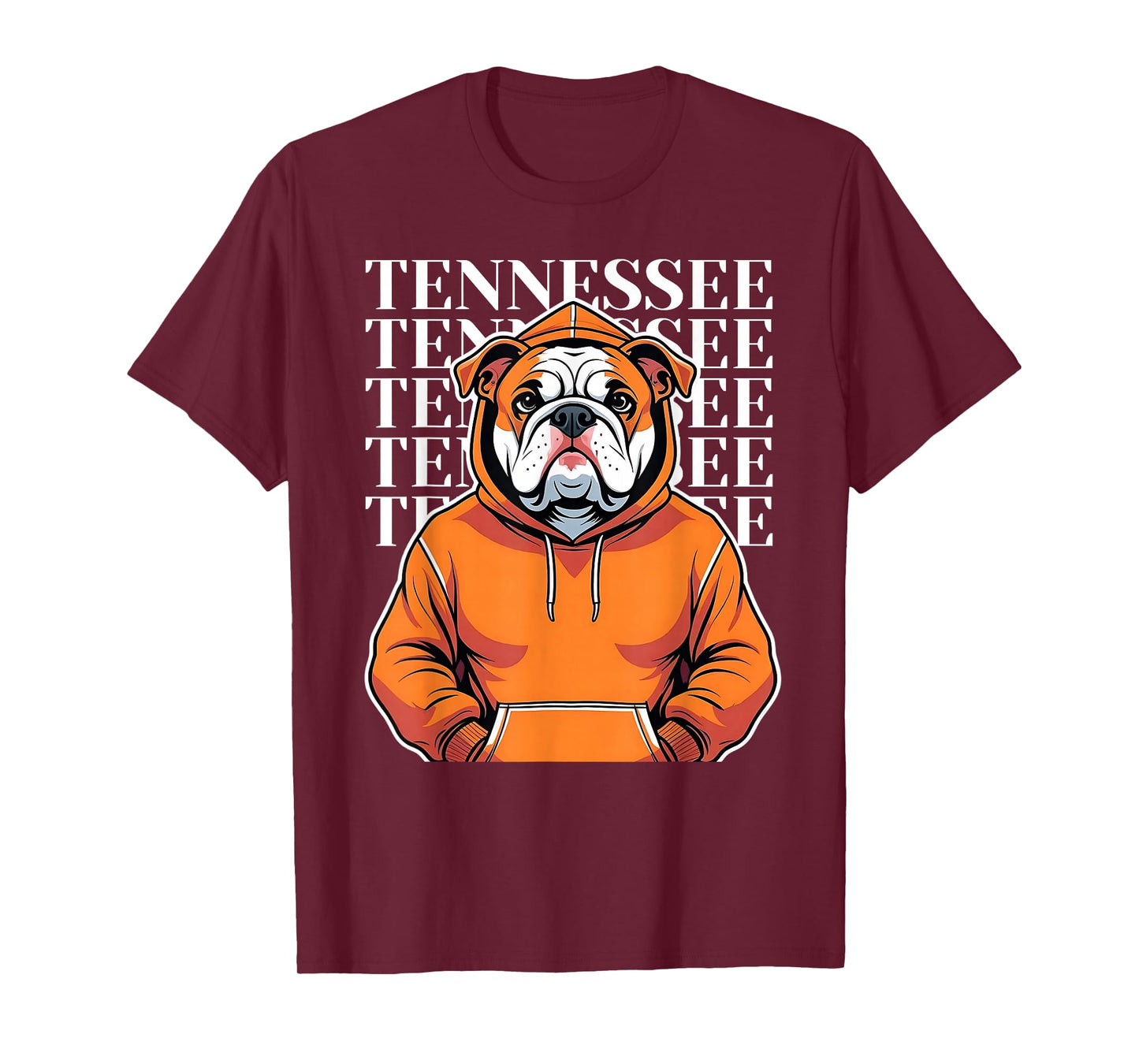 Cool Tennessee Dog Lovers Coonhound Bulldog Orange Blooded T-Shirt