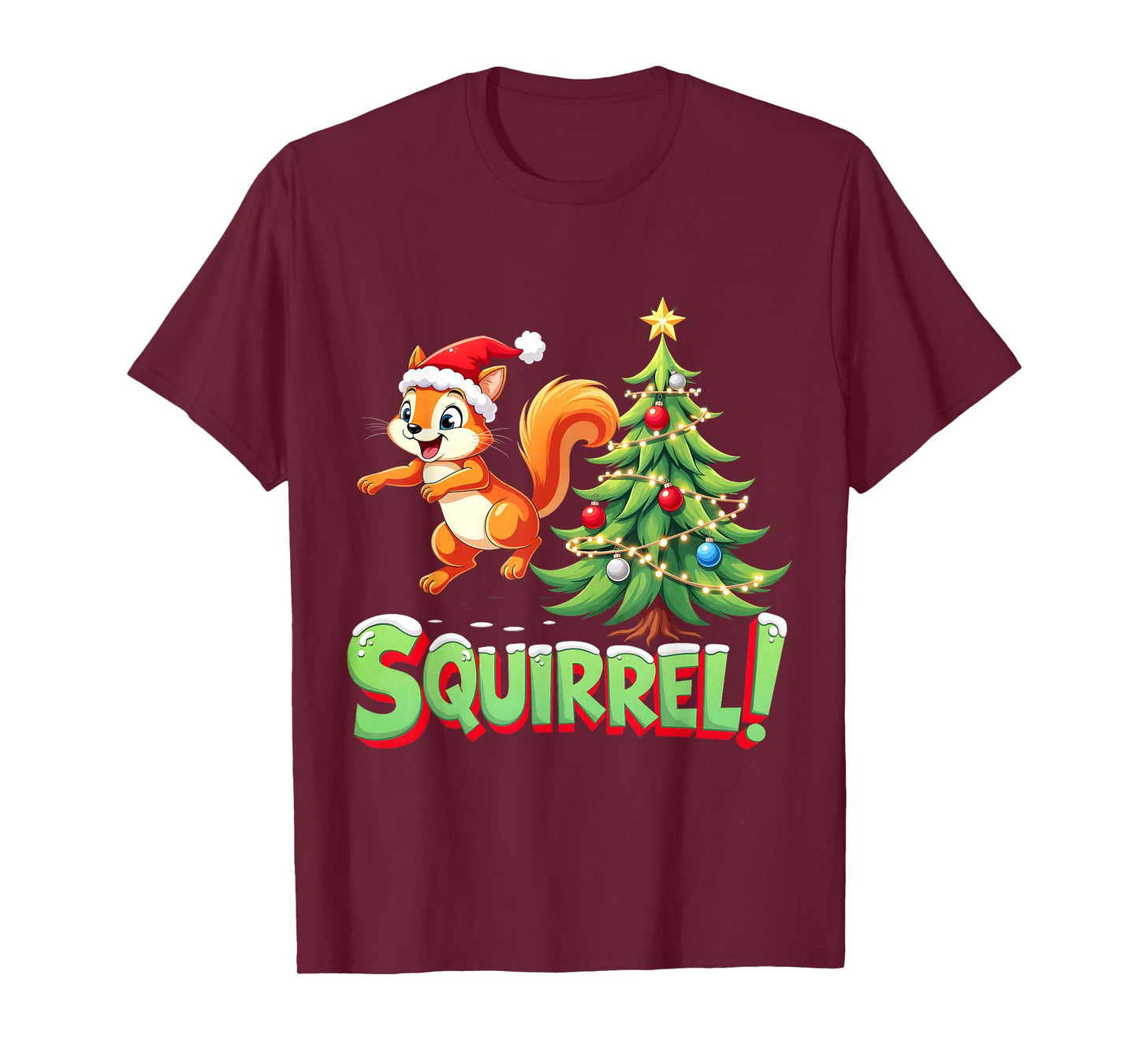 Squirrel! Funny Christmas Xmas Squirrel Merry Christmas T-Shirt