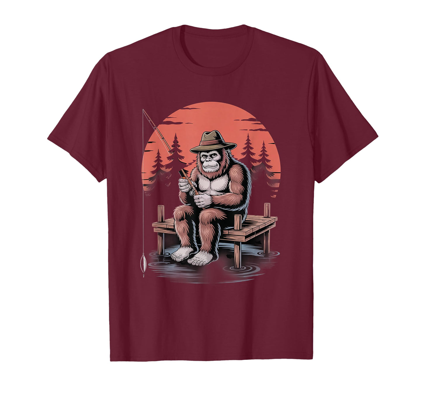 Big foot fishing Cool Fishing Fisherman Bigfoot Sasquatch T-Shirt
