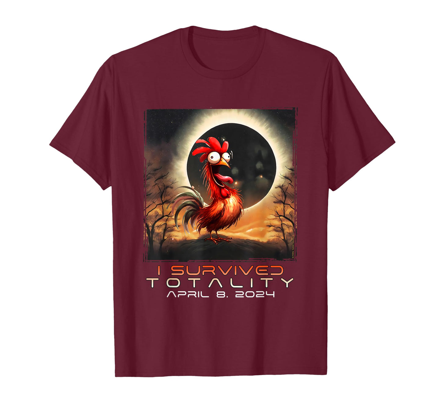 Funny Chicken I Survived the Solar Eclipse 2024 T-Shirt