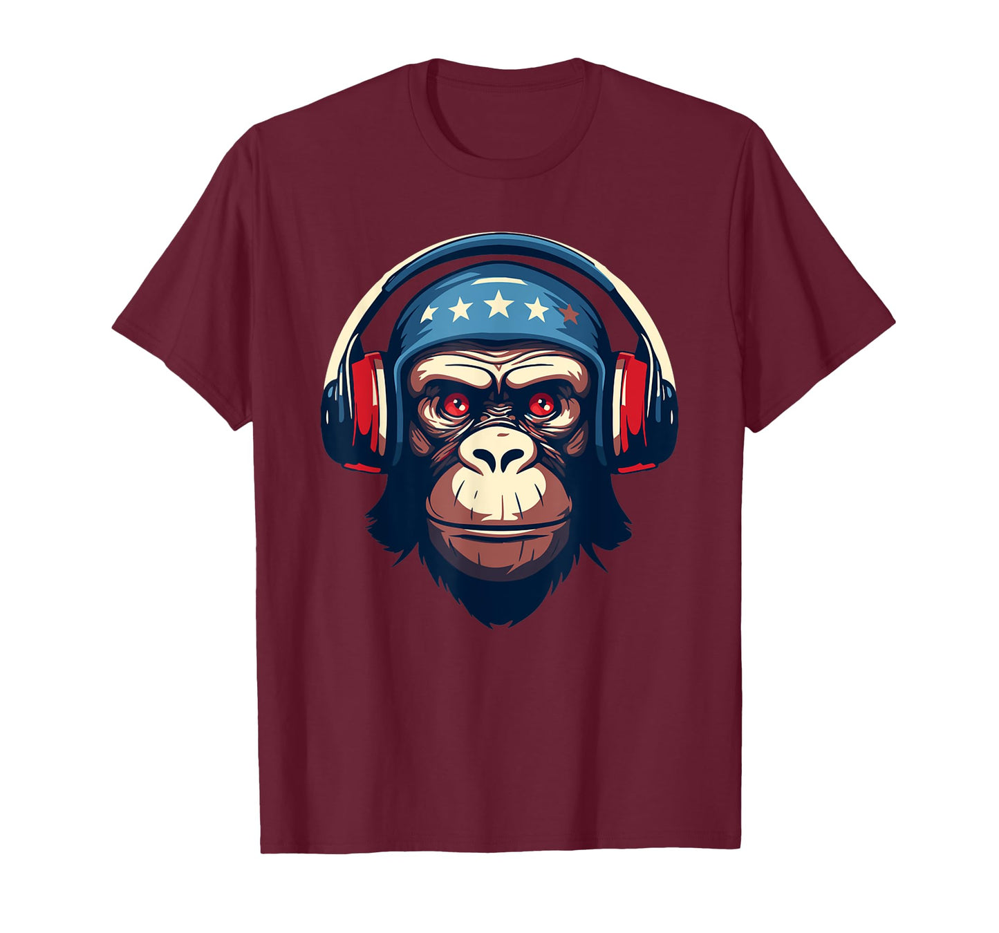 DJ Mad Monkey Ape Chimp Mix Club Music Headphones Dancing T-Shirt