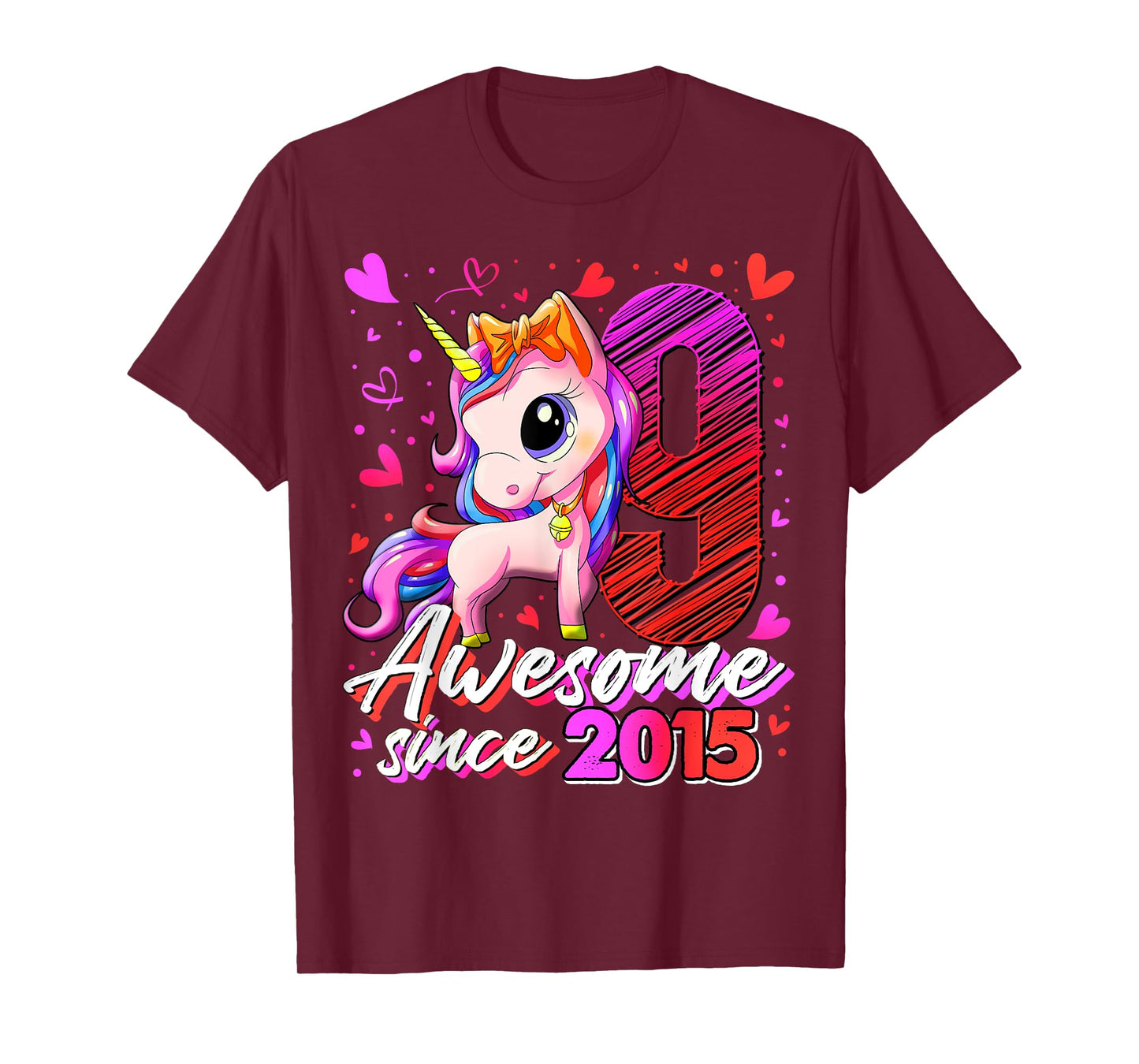9 Years Old Flossing Unicorn Gifts 9th Birthday Girl Party T-Shirt