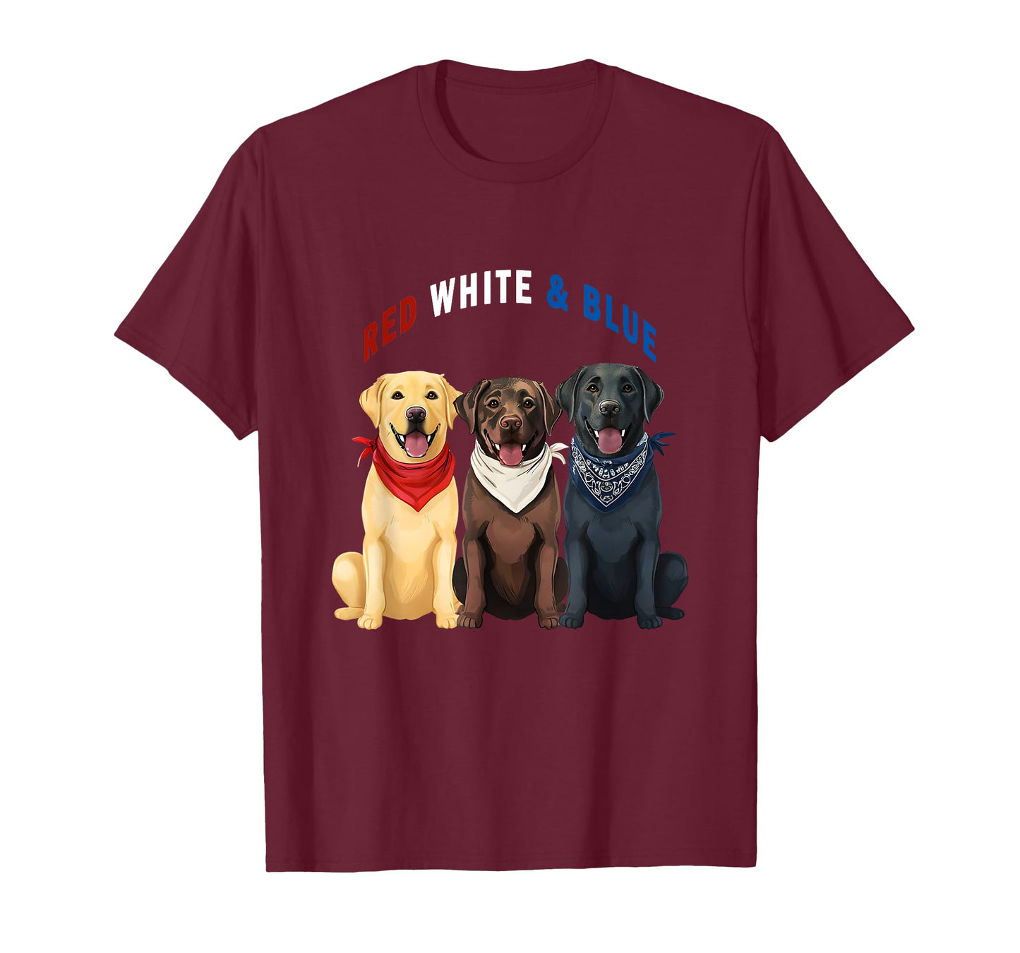 Labrador Retriever Red White And Blue T-Shirt