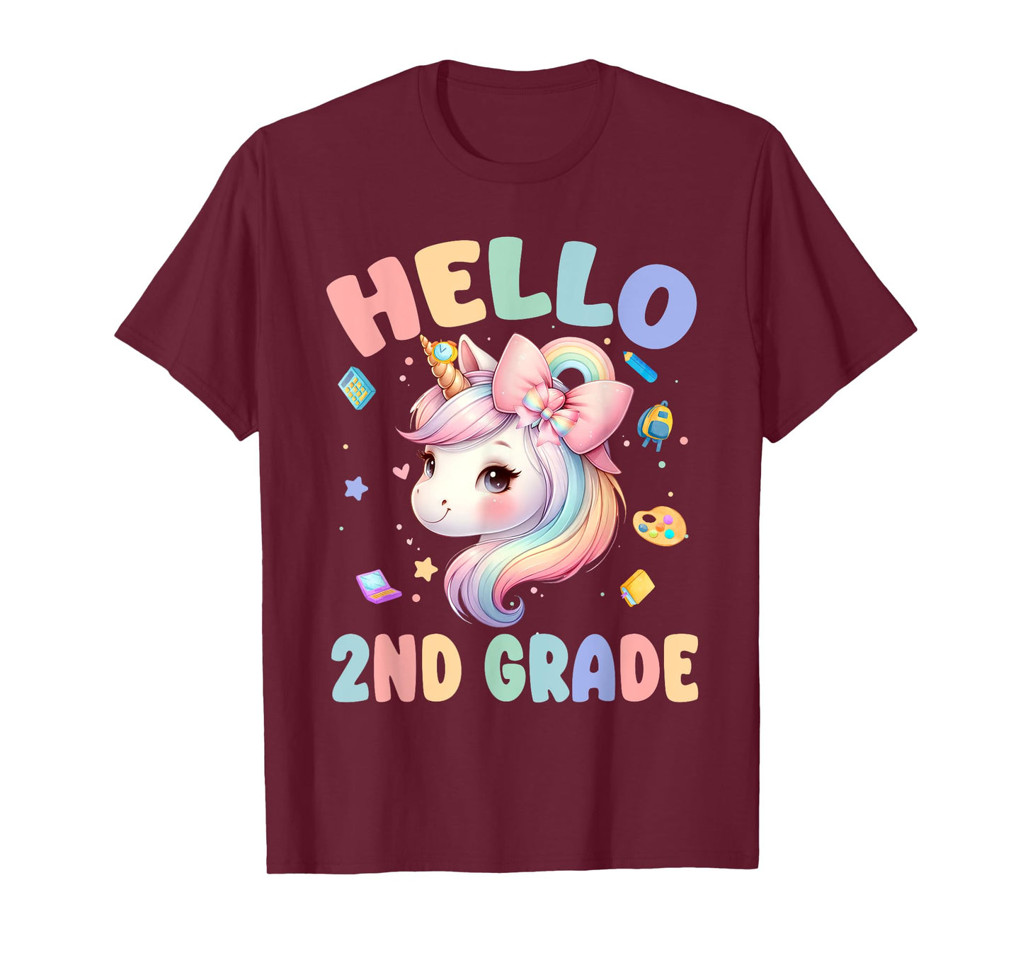 Hello 2nd Grade First Day Of School Unicorn Teacher Girl T-Shirt