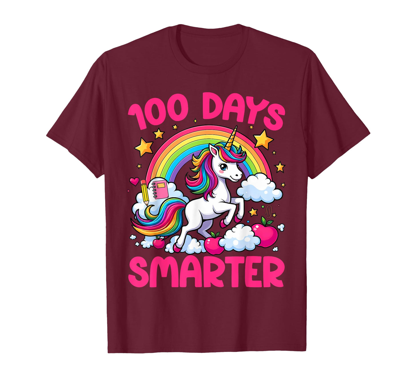 100 Days Of School Smarter Unicorn Teacher Girls 100th Days T-Shirt