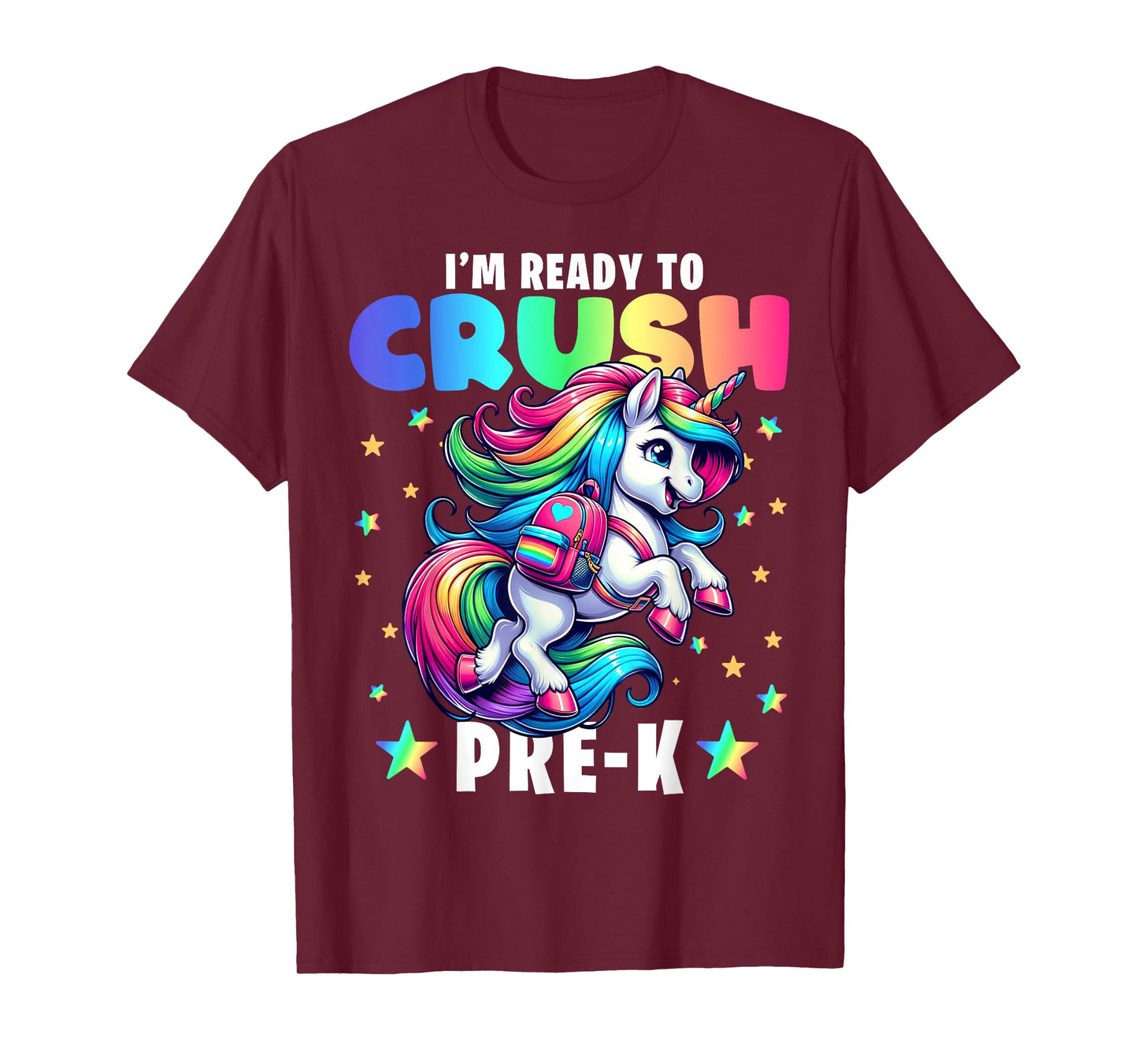 Crush Pre-K Girls Back to School Unicorn First Day Preschool T-Shirt