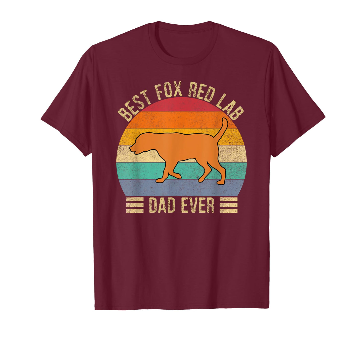 Best Fox Red Lab Dad Ever Labrador Retriever Vintage Retro T-Shirt
