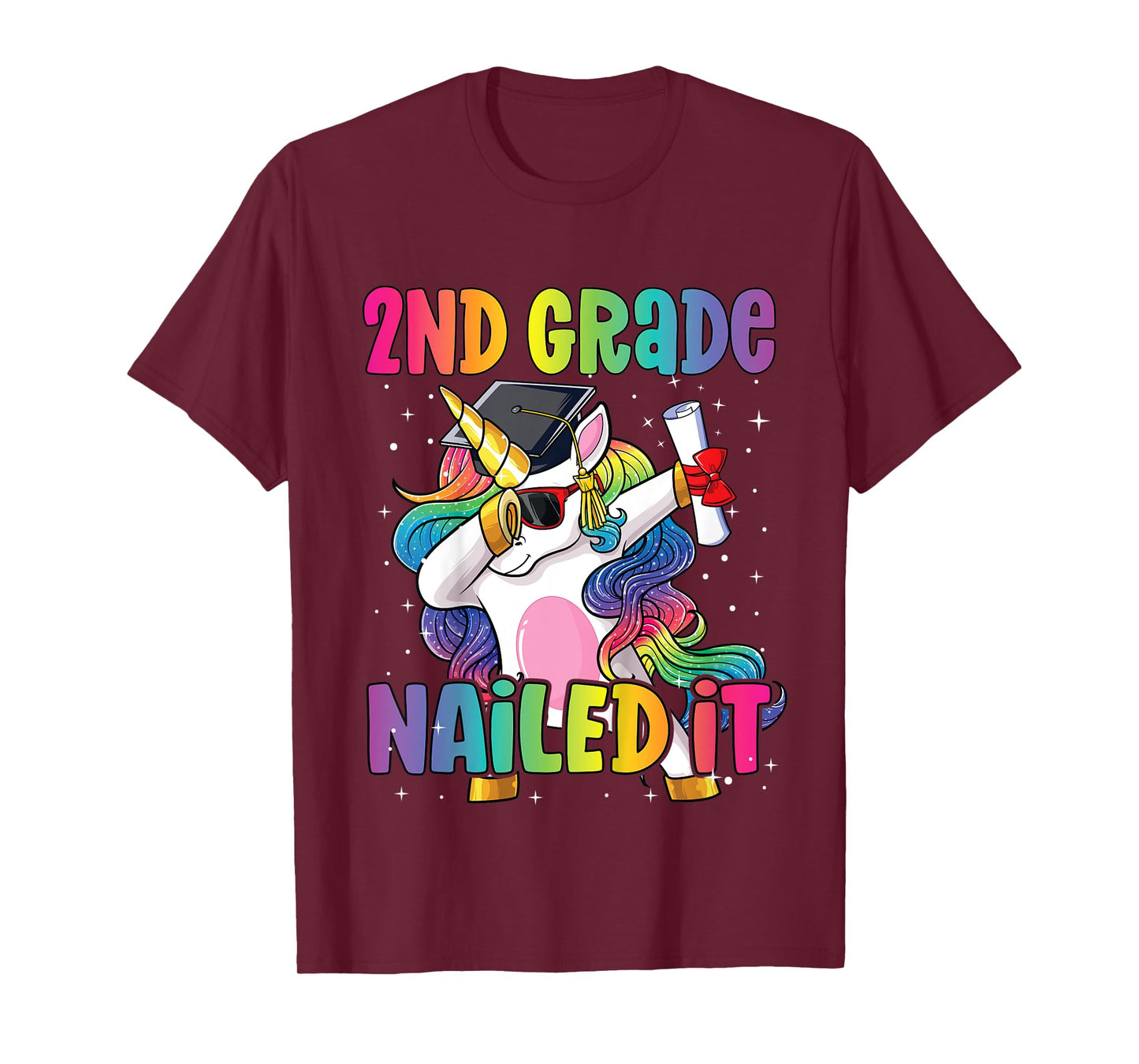Kids 2nd Grade Graduation Dab Unicorn Nailed It Second Graduate T-Shirt