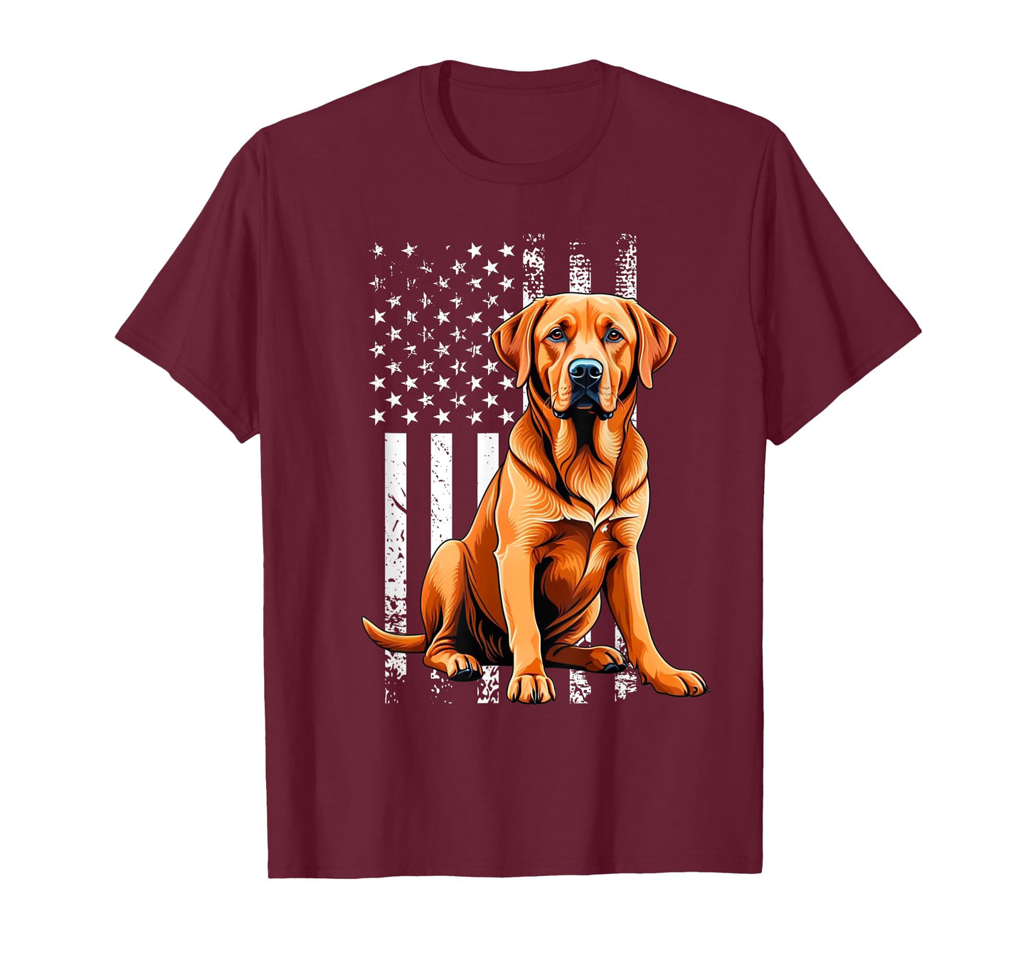 Fox Red Labrador Owner Dog USA Flag T-Shirt