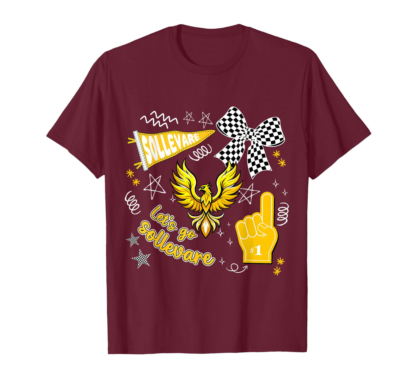 Let's Go Sollevare Retro Cheering School Spirit T-Shirt