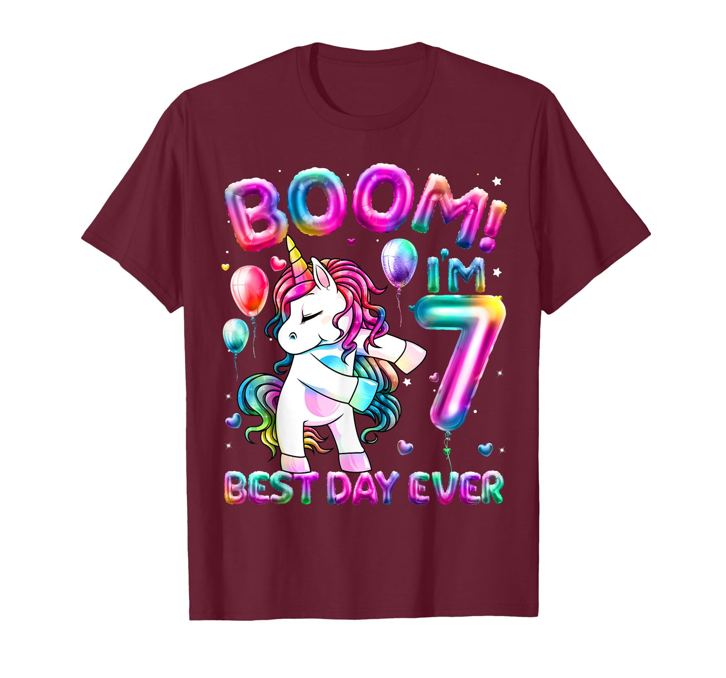 7 Years Old Flossing Unicorn Gifts 7th Birthday Girl Party T-Shirt