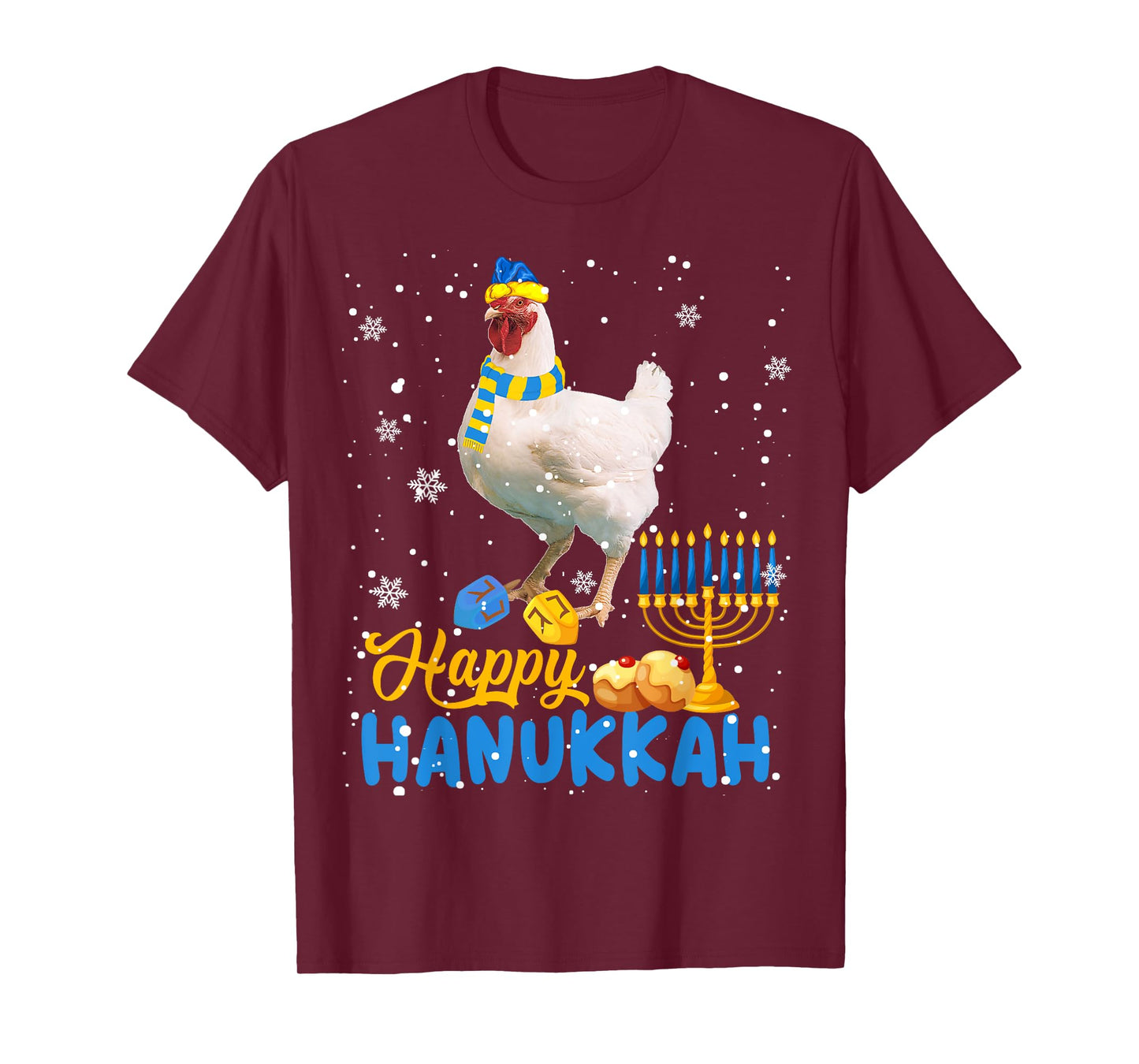 Happy Hanukkah Cute Hanukkah Chicken Menorah Jewish Proud T-Shirt