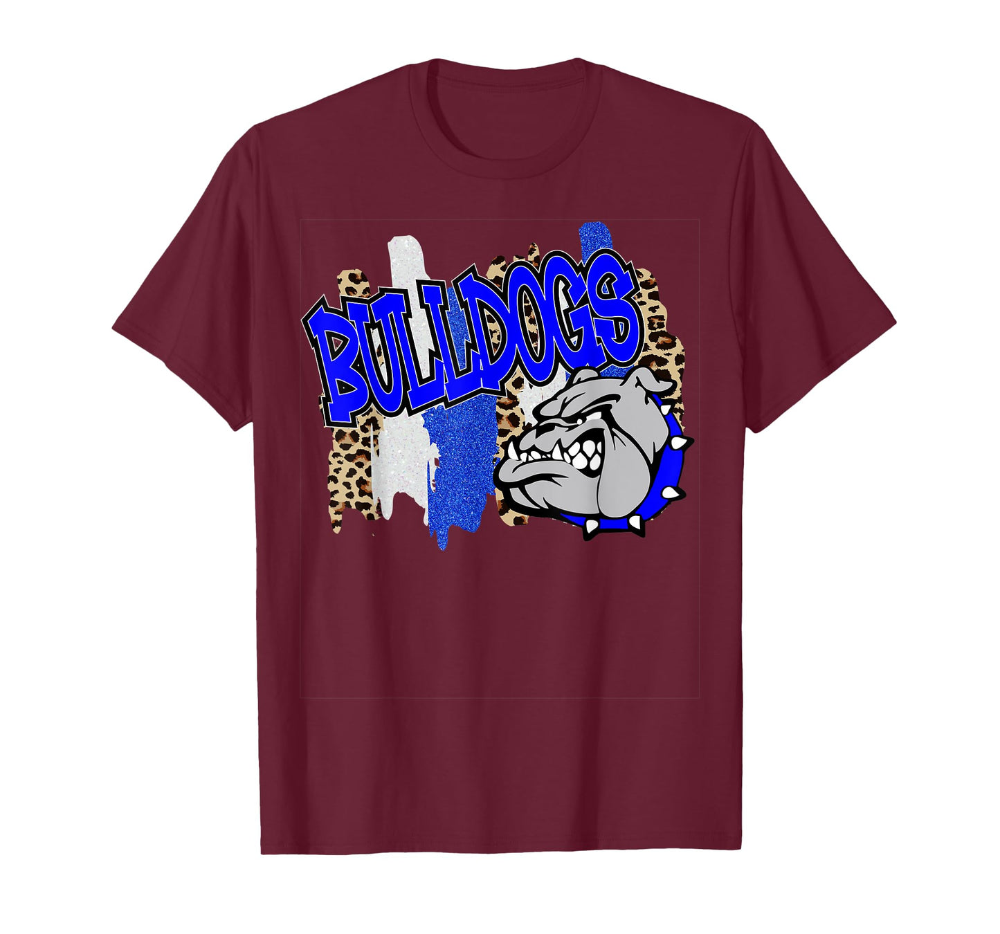 Bulldogs Swash Blue White School Spirit T-Shirt