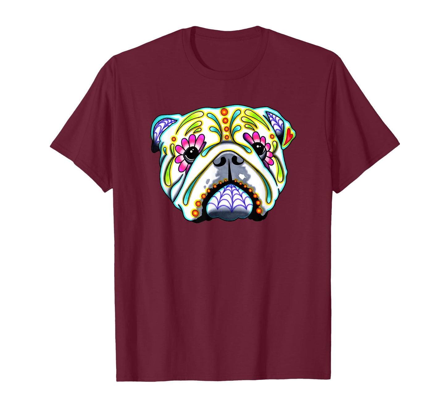 English Bulldog - Day of the Dead Sugar Skull Dog T-Shirt