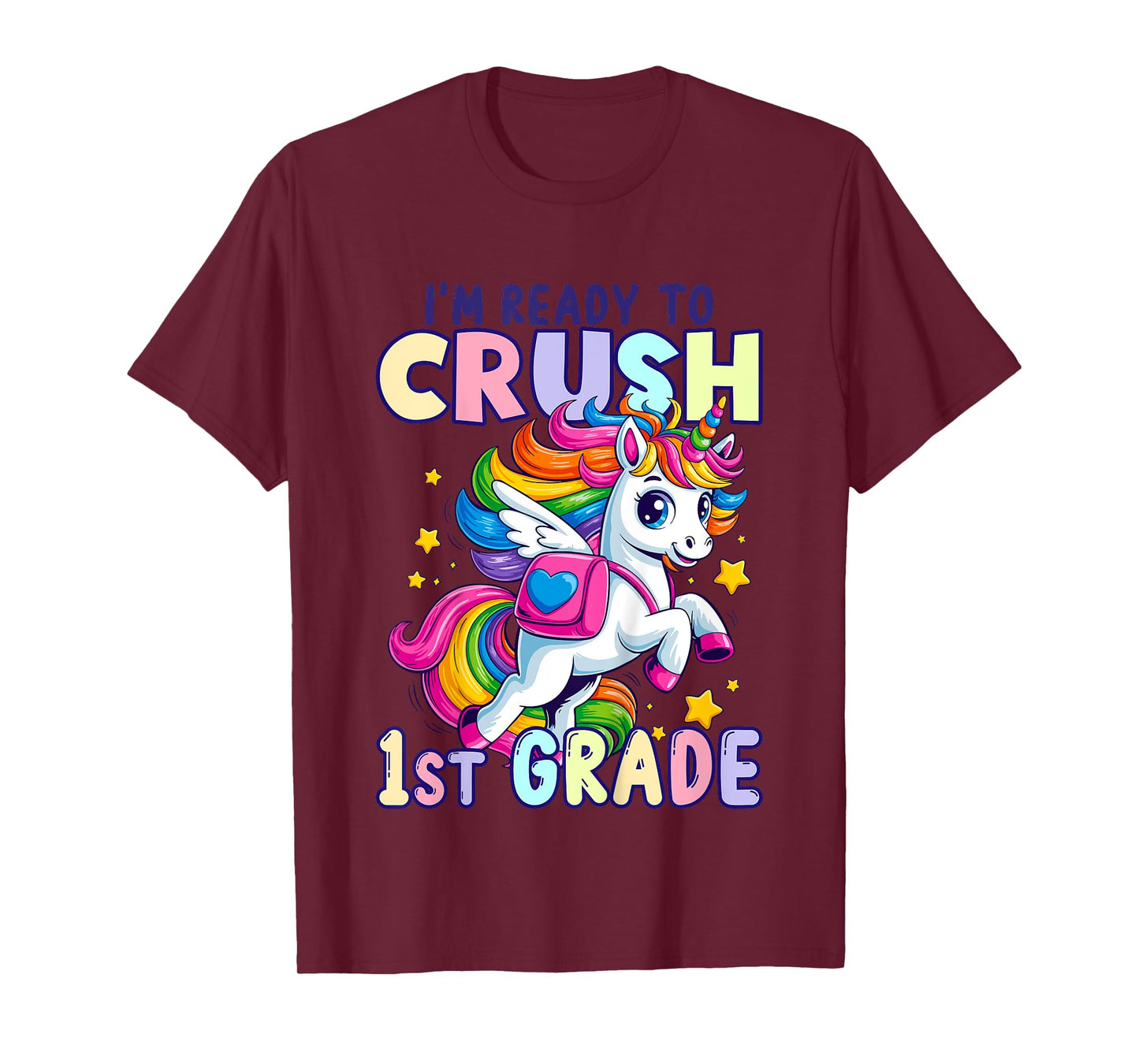 Crush First 1st Grade Unicorn Girls Kids Back To School T-Shirt