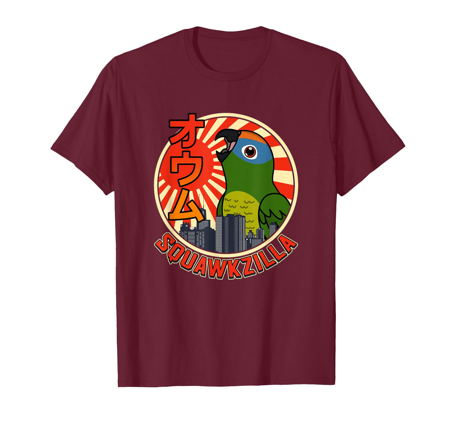 Squawkzilla Parrot I Screaming Peach-fronted Conure T-Shirt