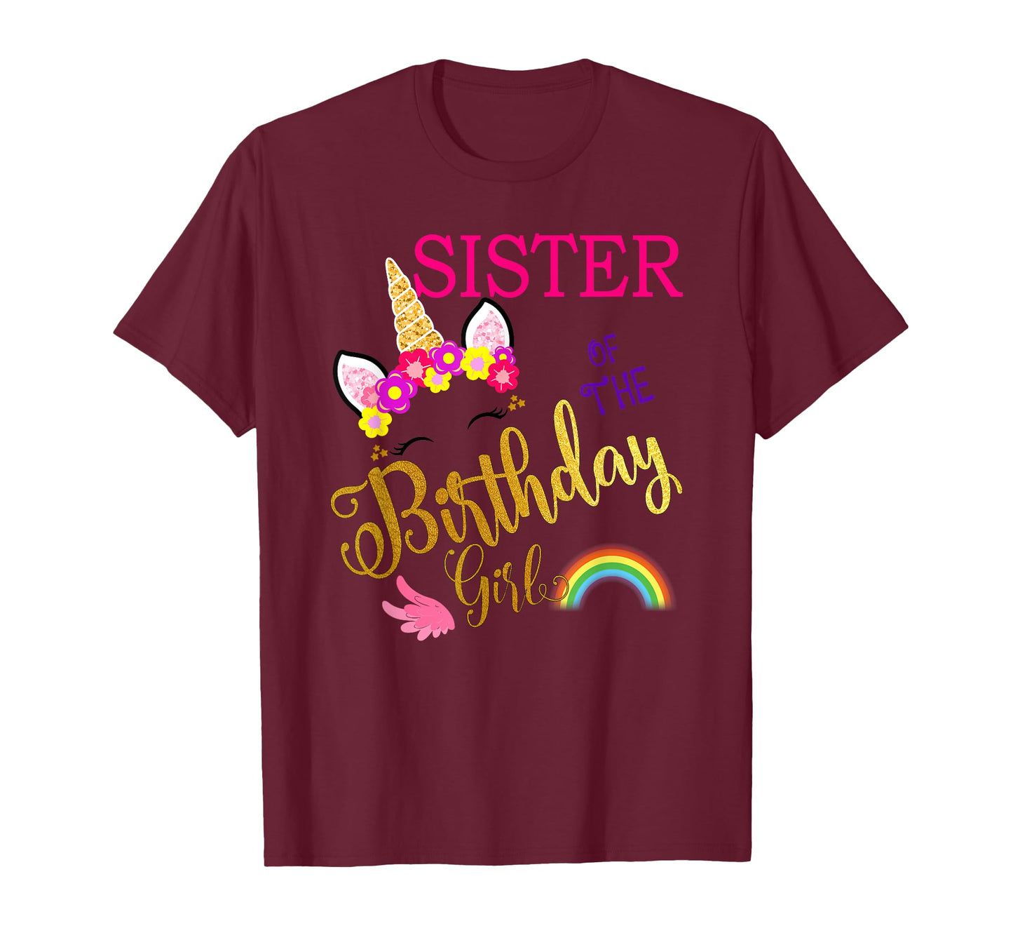 Sister of The Birthday for Girl Sis Unicorn First Birthday T-Shirt