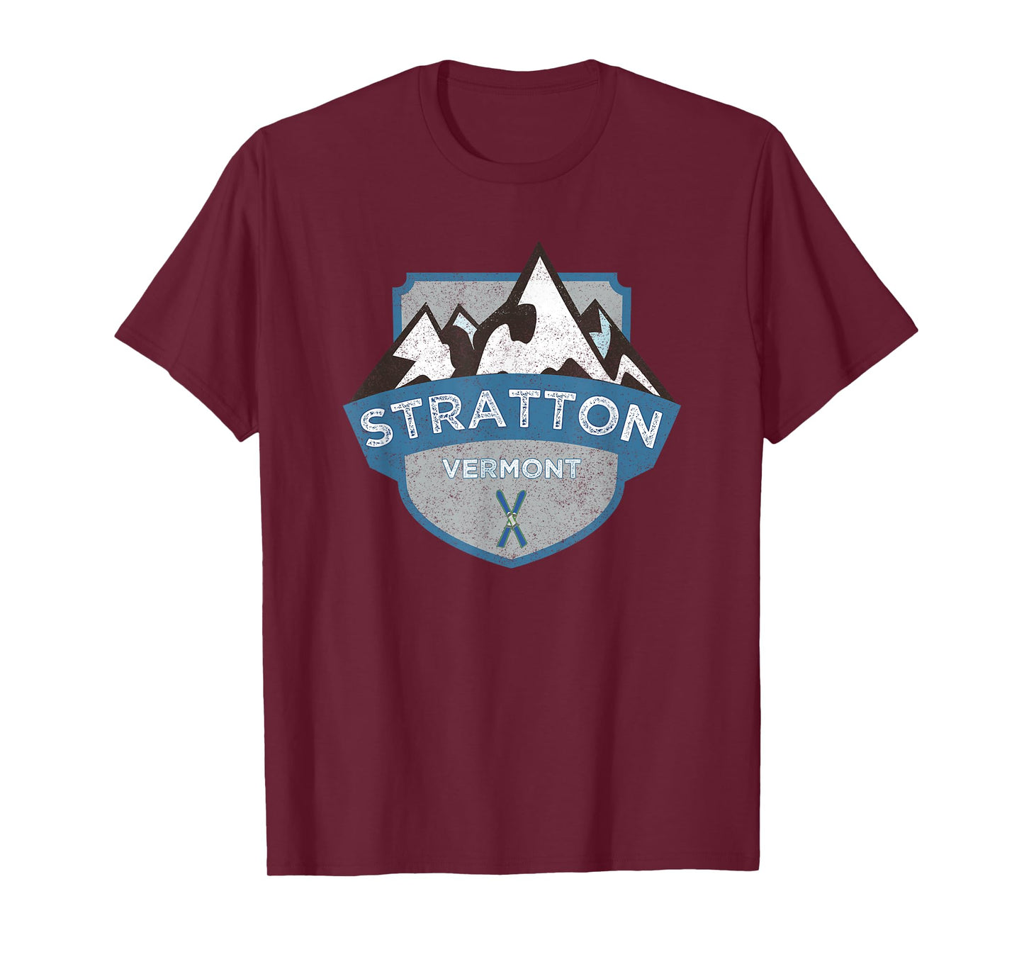 Vintage Stratton, Vermont Illustration / Retro Logo Ski T-Shirt