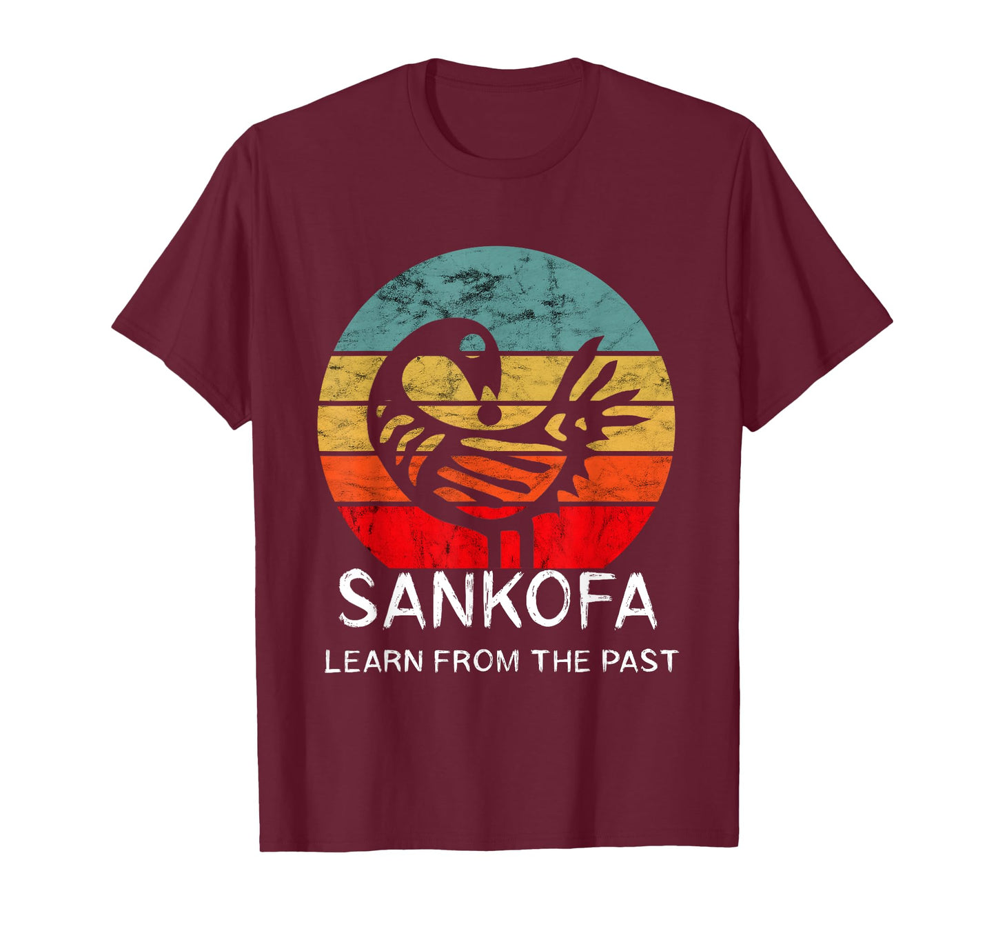 Sankofa Retro Vintage Learn From The Past African Bird T-Shirt