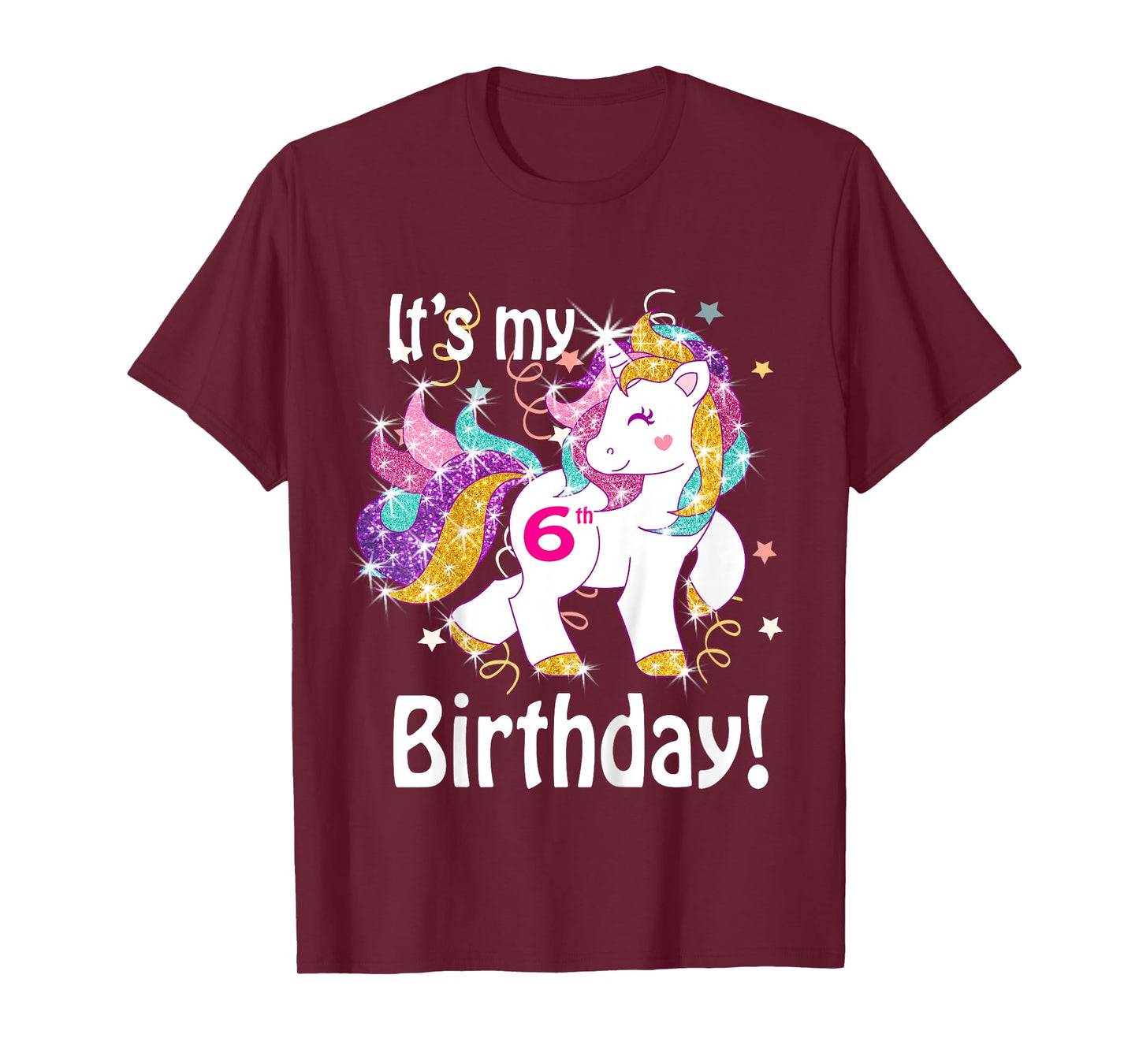 Its my 6th birthday Unicorn (6 Year Old) Shirt Girls T-Shirt