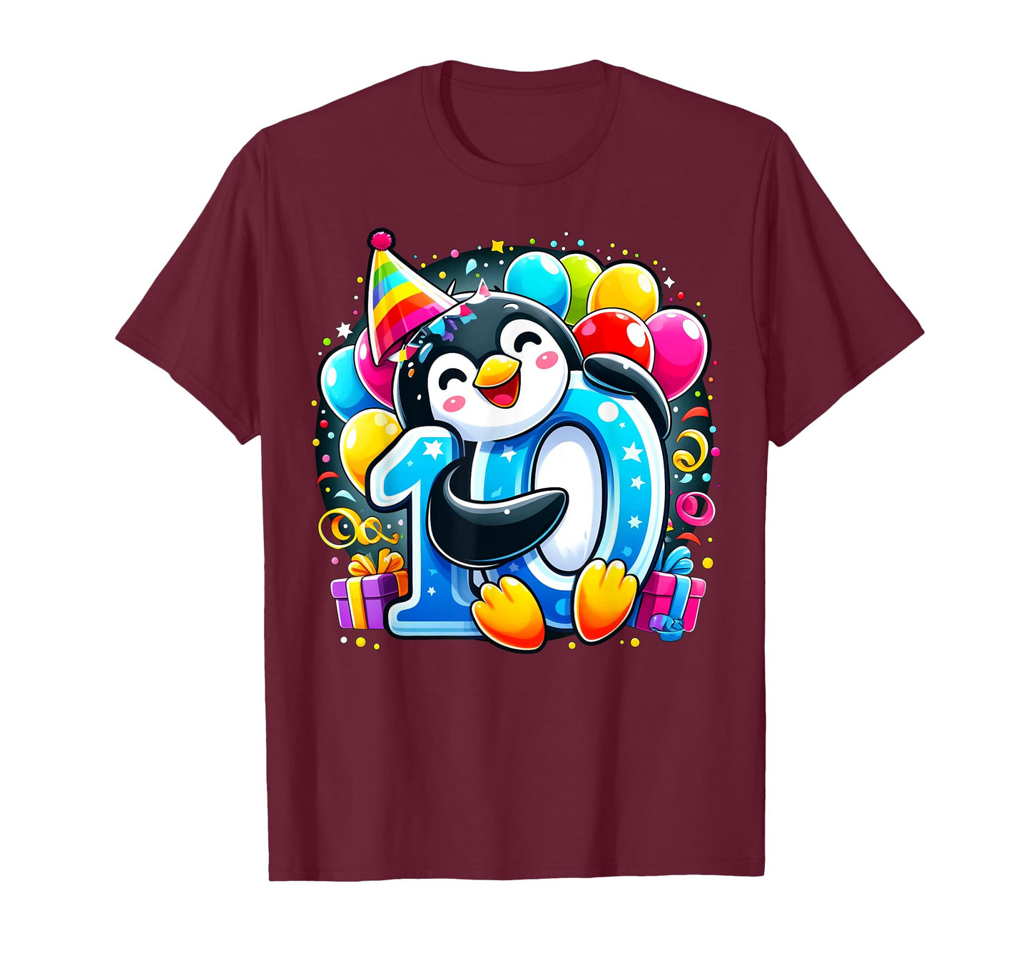 Kids Penguin Theme tenth Bday Party 10th Penguin Birthday T-Shirt