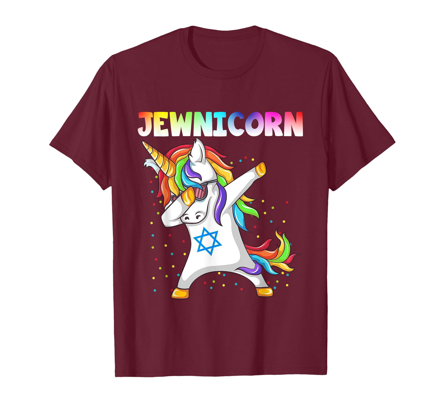 Hanukkah Dabbing Unicorn Jewnicorn Chanukah Jewish Xmas T-Shirt
