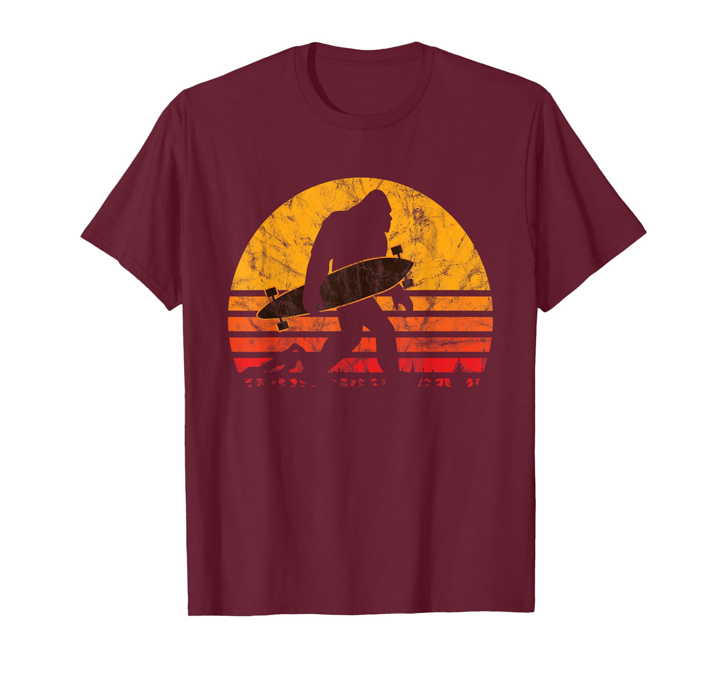Longboard Bigfoot Skateboard & Sasquatch Fans Boys T-Shirt