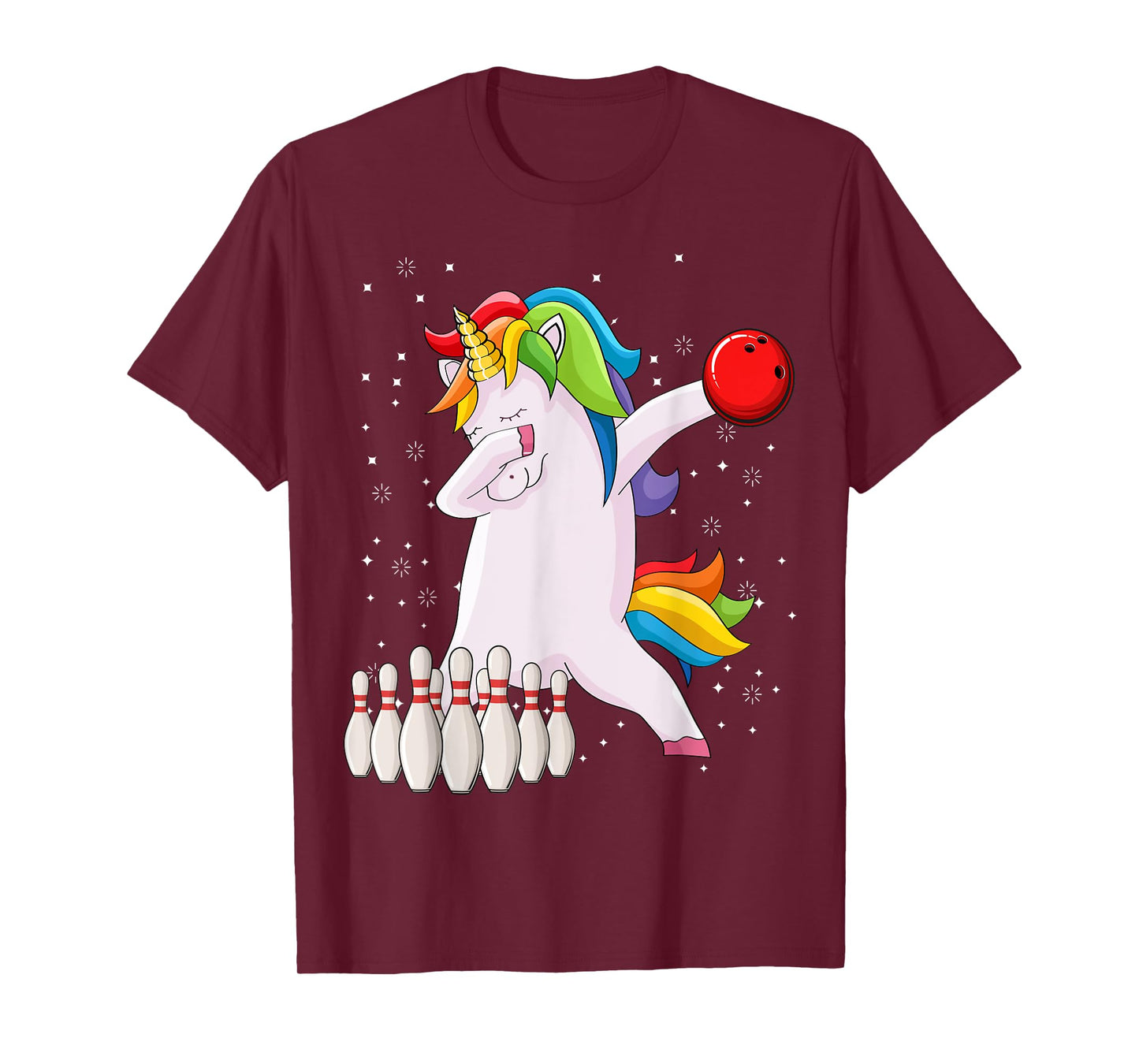 Dabbing Unicorn Bowling Ball Funny Bowling T-Shirt