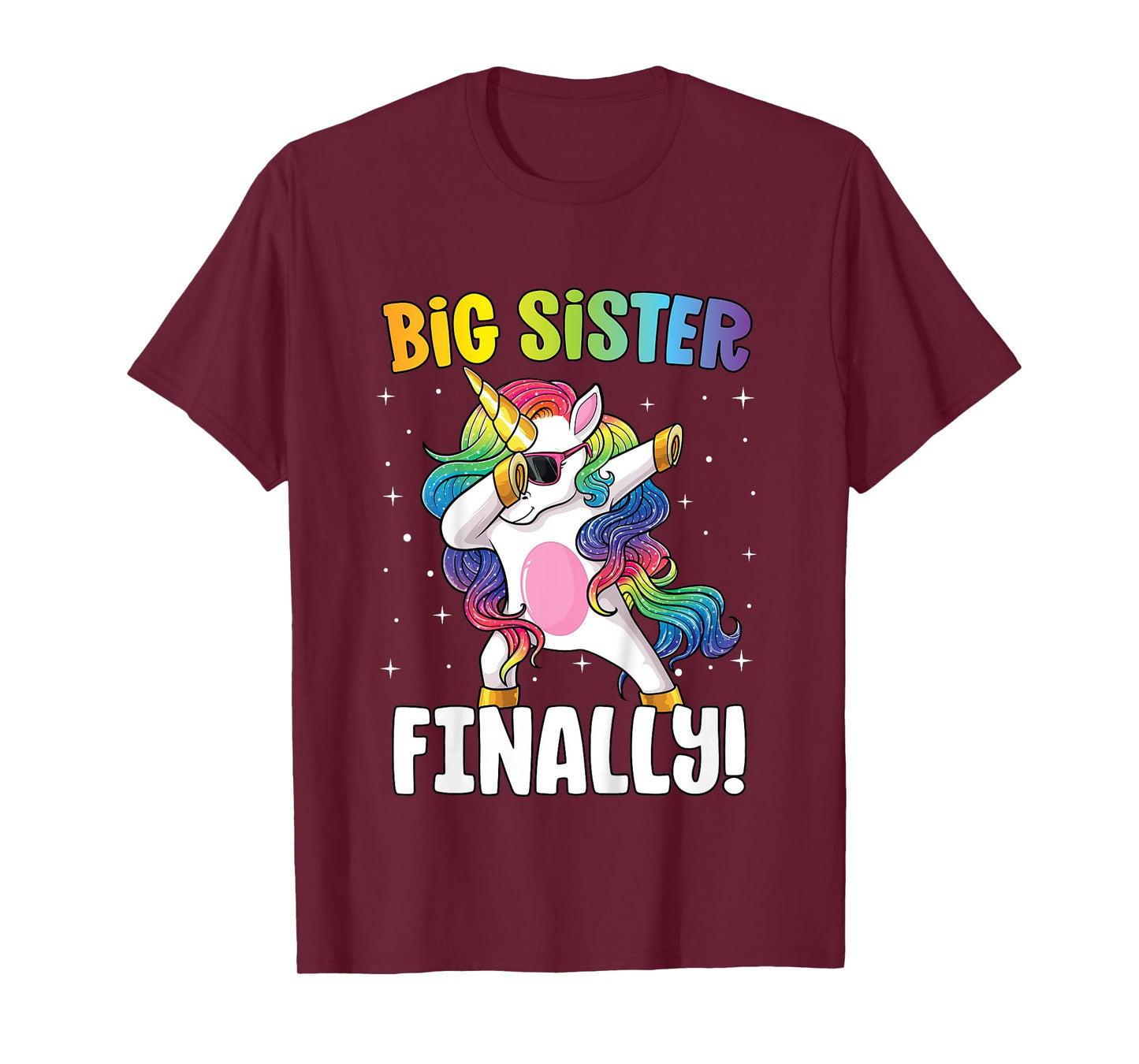 Big Sister Finally Dabbing Unicorn Girls Big Sister T-Shirt