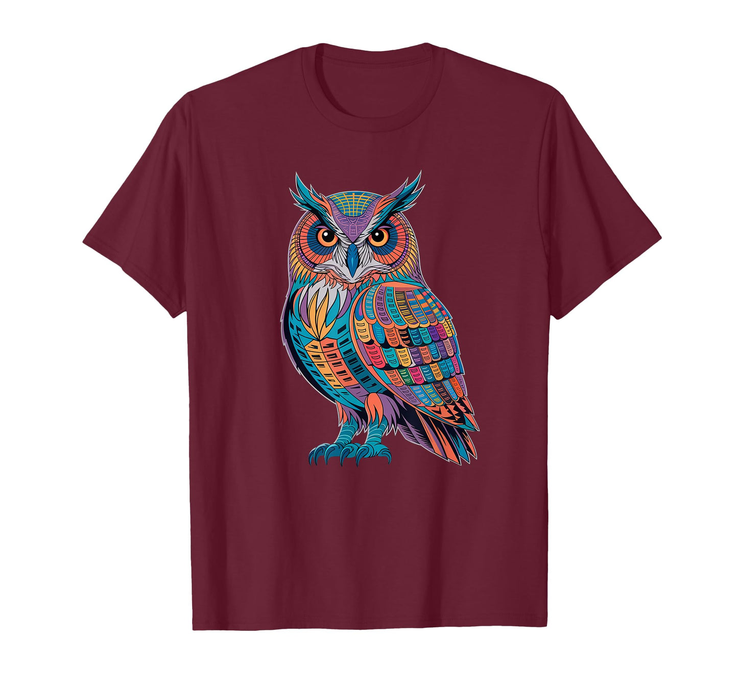 Geometric Owl Art Polygon Bird Illustration with Mystical T-Shirt