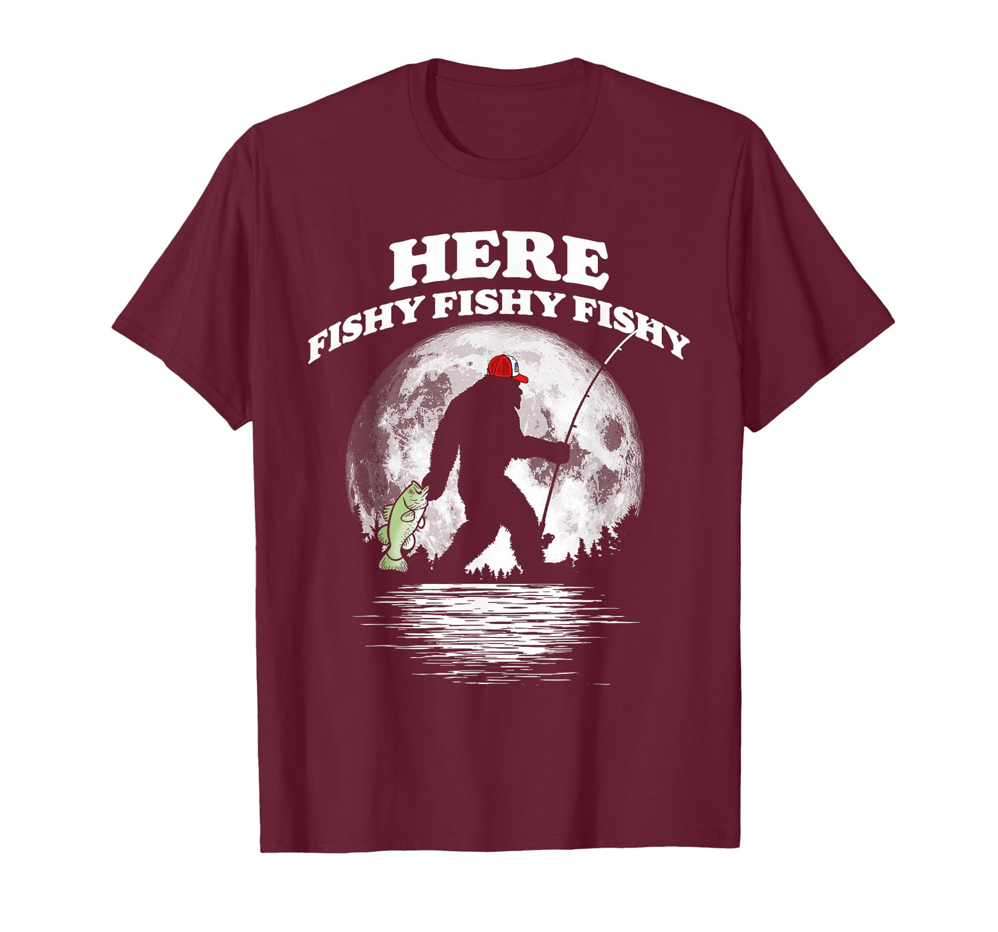 Bigfoot Bass Night Fishing! Fishy Bassquatch Sasquatch T-Shirt