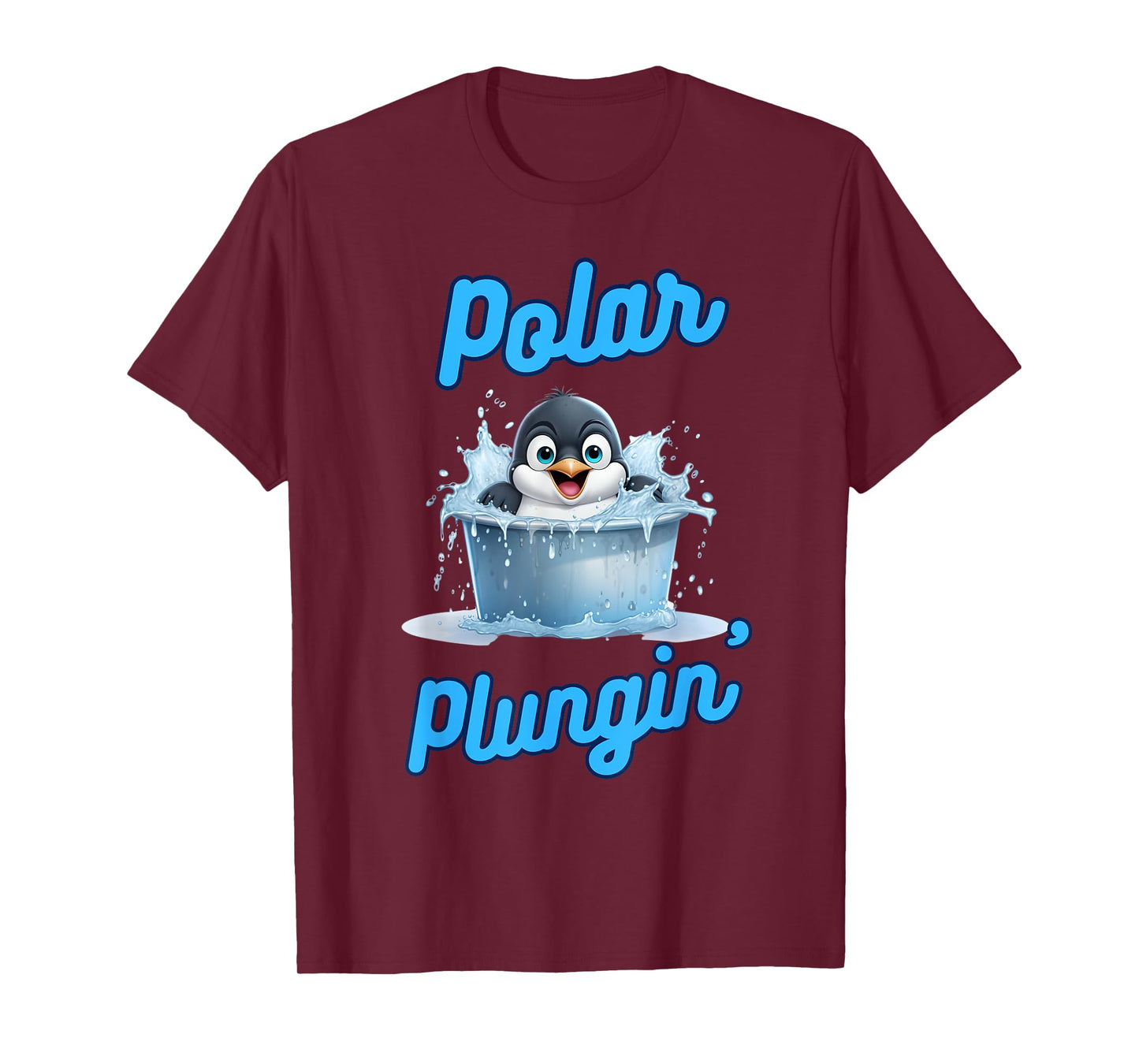 Polar Plungin Penguin Ice Bath Addict Cold Plunge T-Shirt
