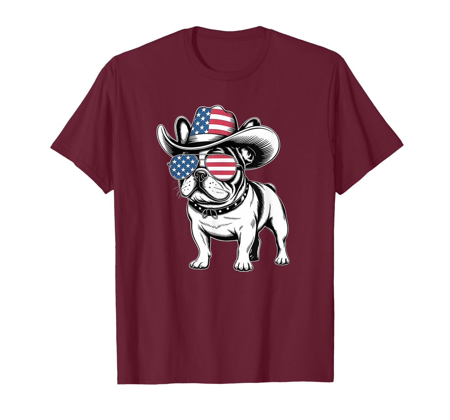 French Bulldog American Flag 4th of July Frenchie T-Shirt