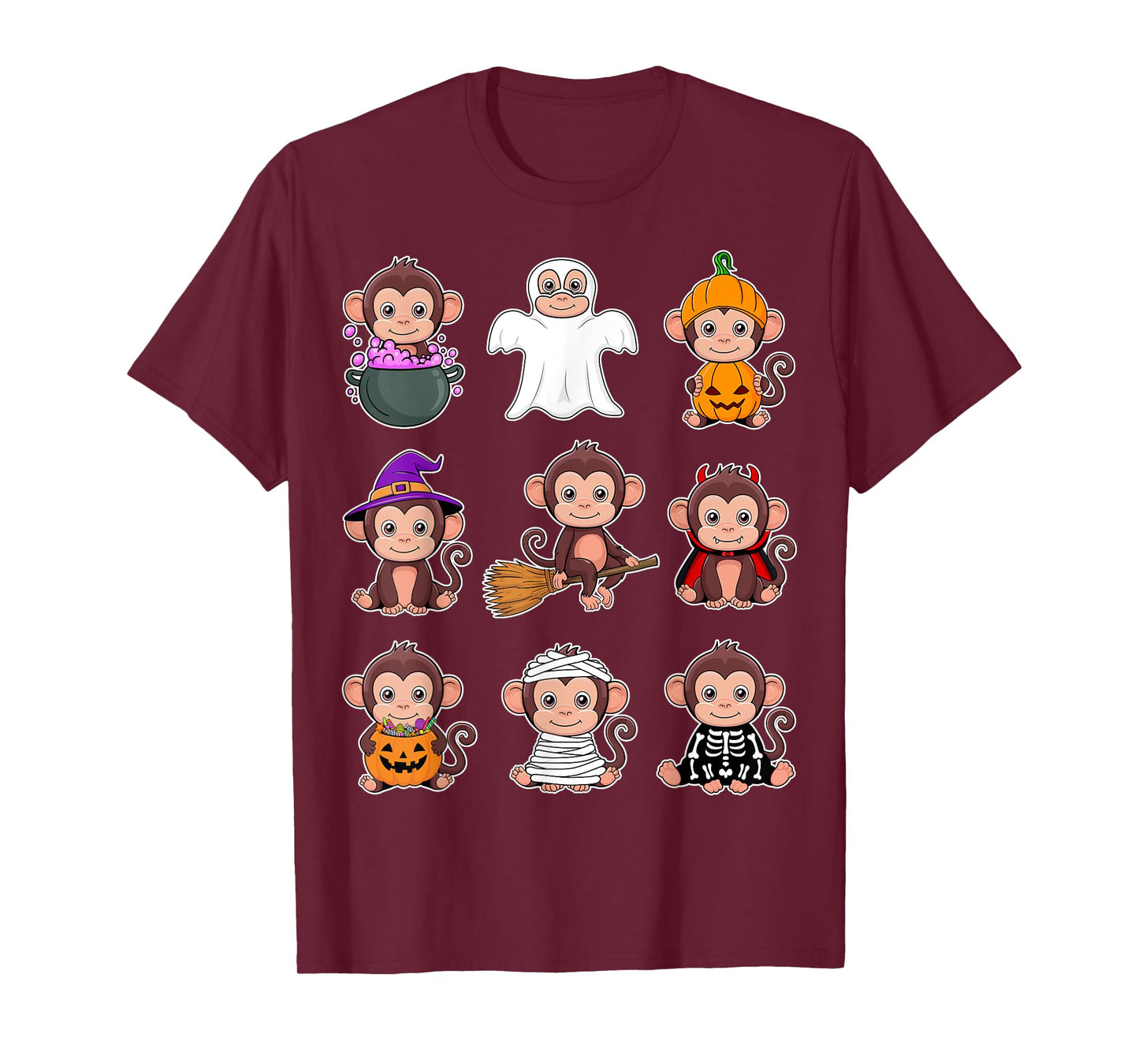 Monkey Halloween Costume Spooky Ghost Monkey Halloween T-Shirt