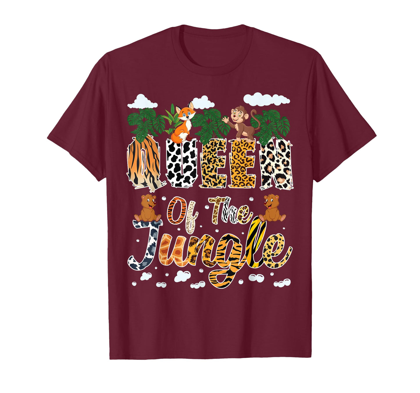 Queen Of The Jungle Birthday Zoo Safari Jungle Animal Family T-Shirt