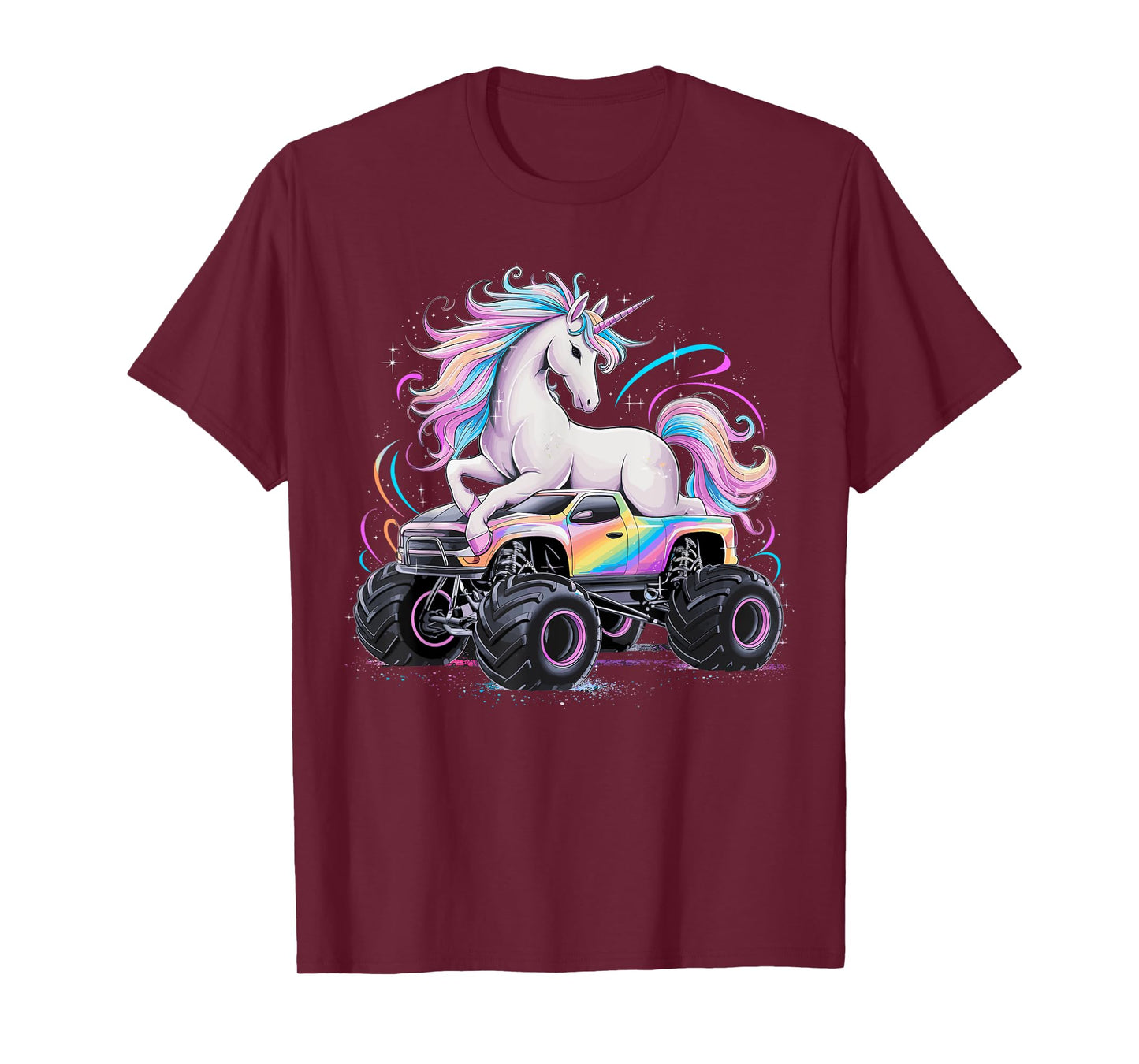 Monster Truck Unicorn Birthday Party Girls Monster Truck T-Shirt
